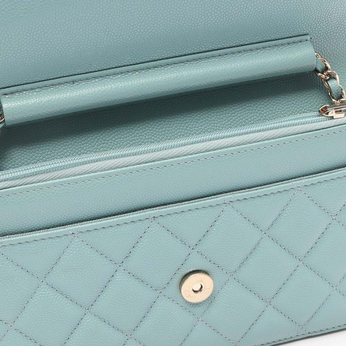 Chanel CC Quilted Caviar Wallet on Chain