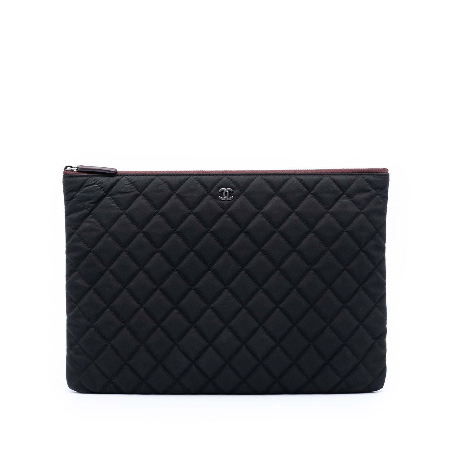 Chanel Large Quilted Nylon O Case Clutch