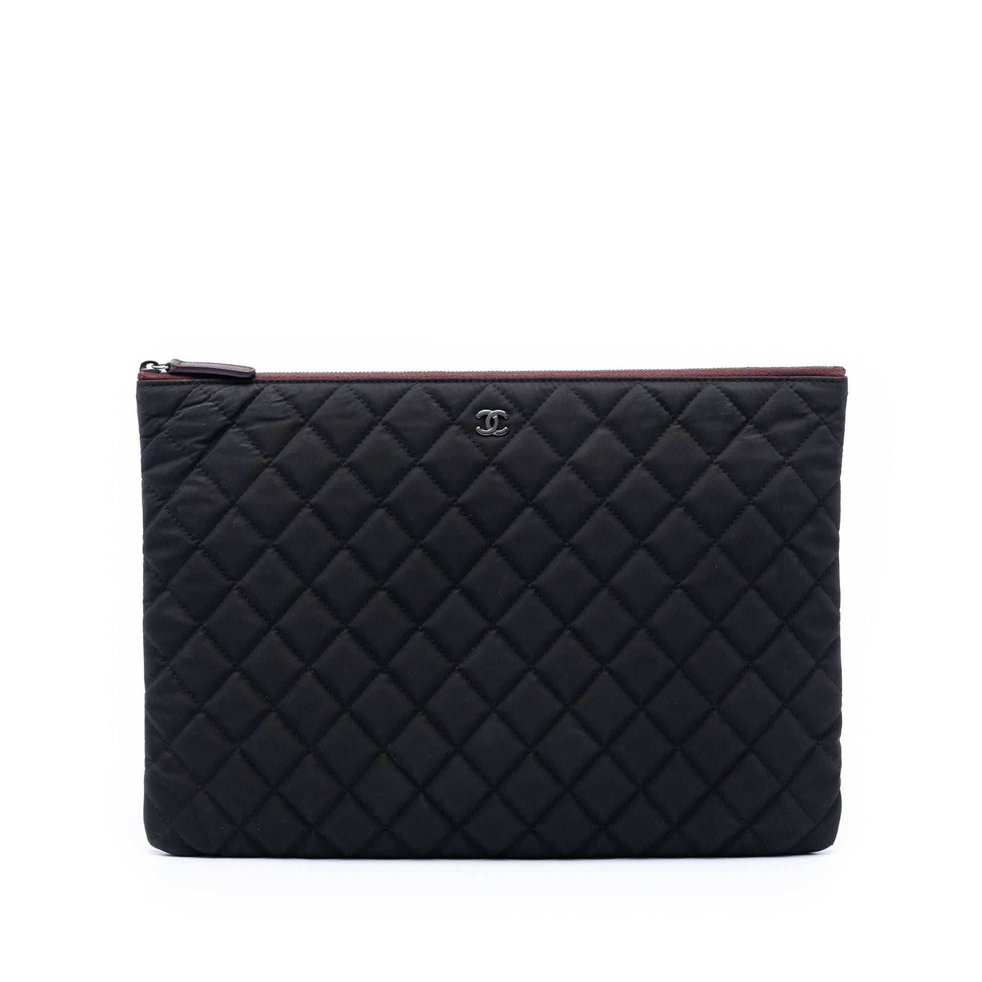 Chanel Large Quilted Nylon O Case Clutch