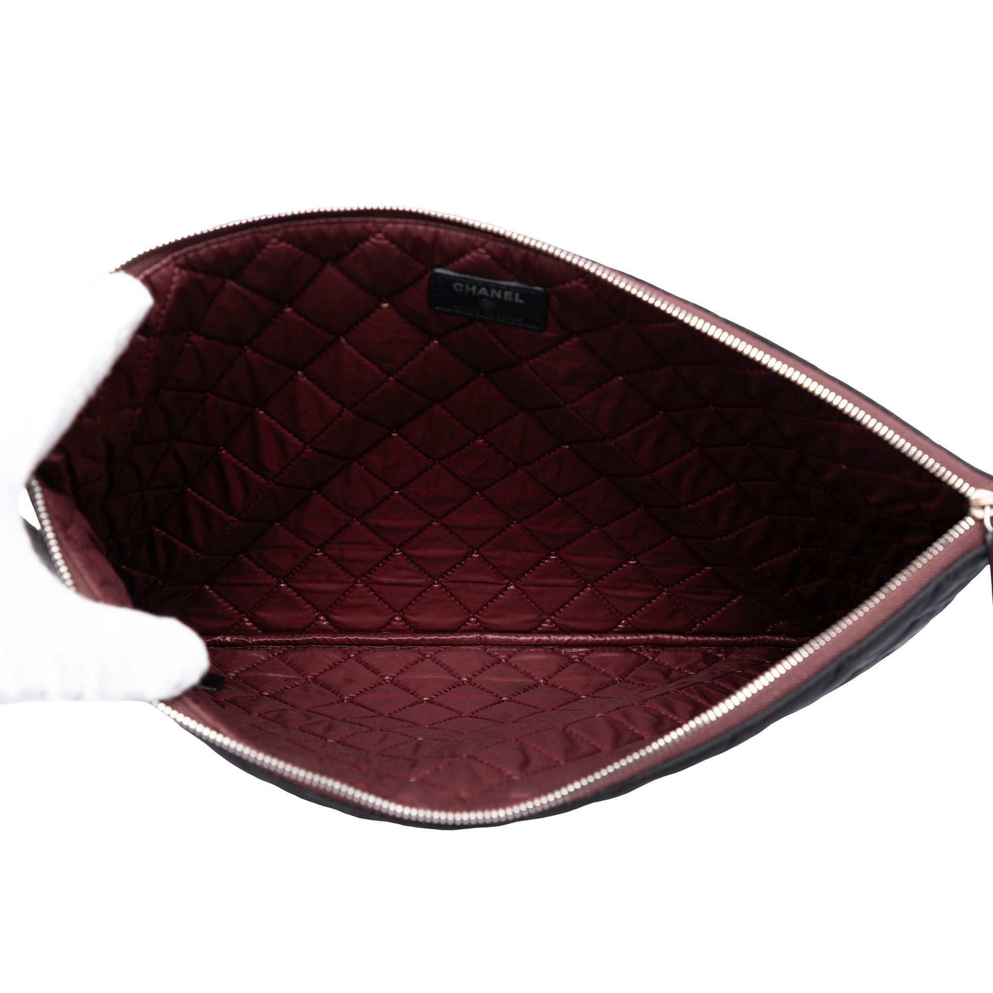 Chanel Large Quilted Nylon O Case Clutch