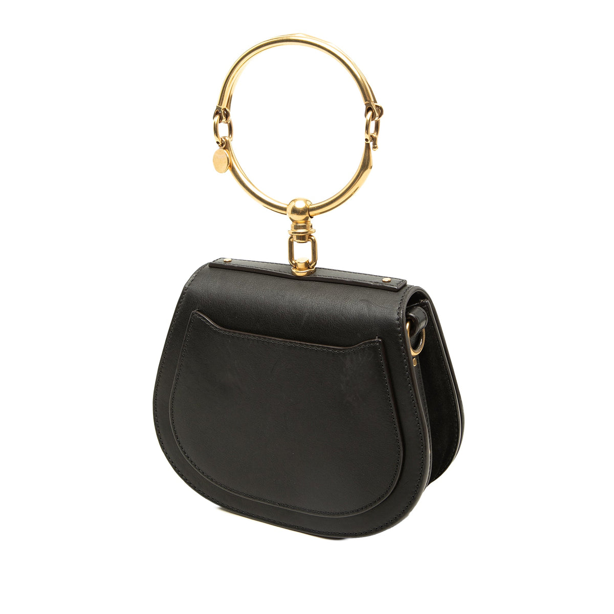 Chloé Small Leather Nile Bracelet Satchel — Black