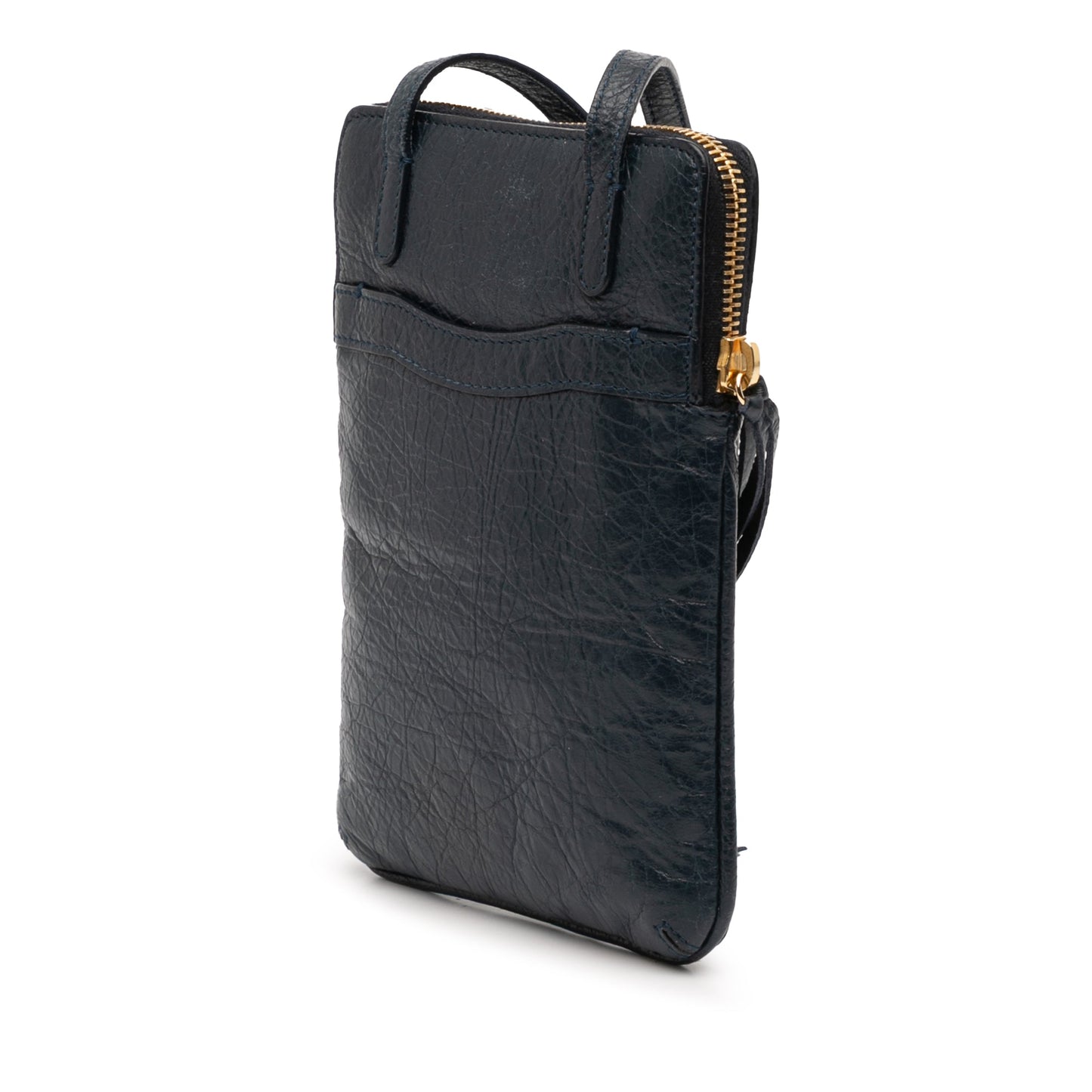 Balenciaga Lambskin Motocross Classic Phone Holder Bag