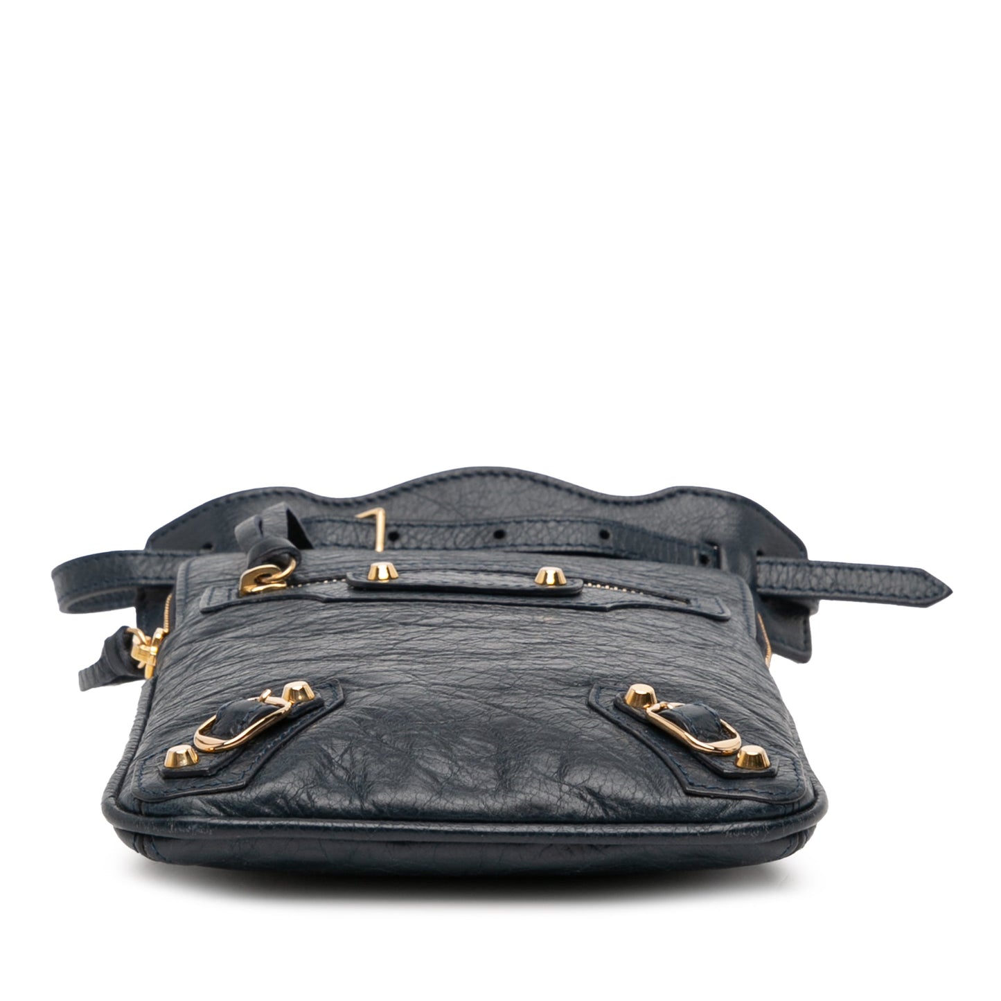 Balenciaga Lambskin Motocross Classic Phone Holder Bag