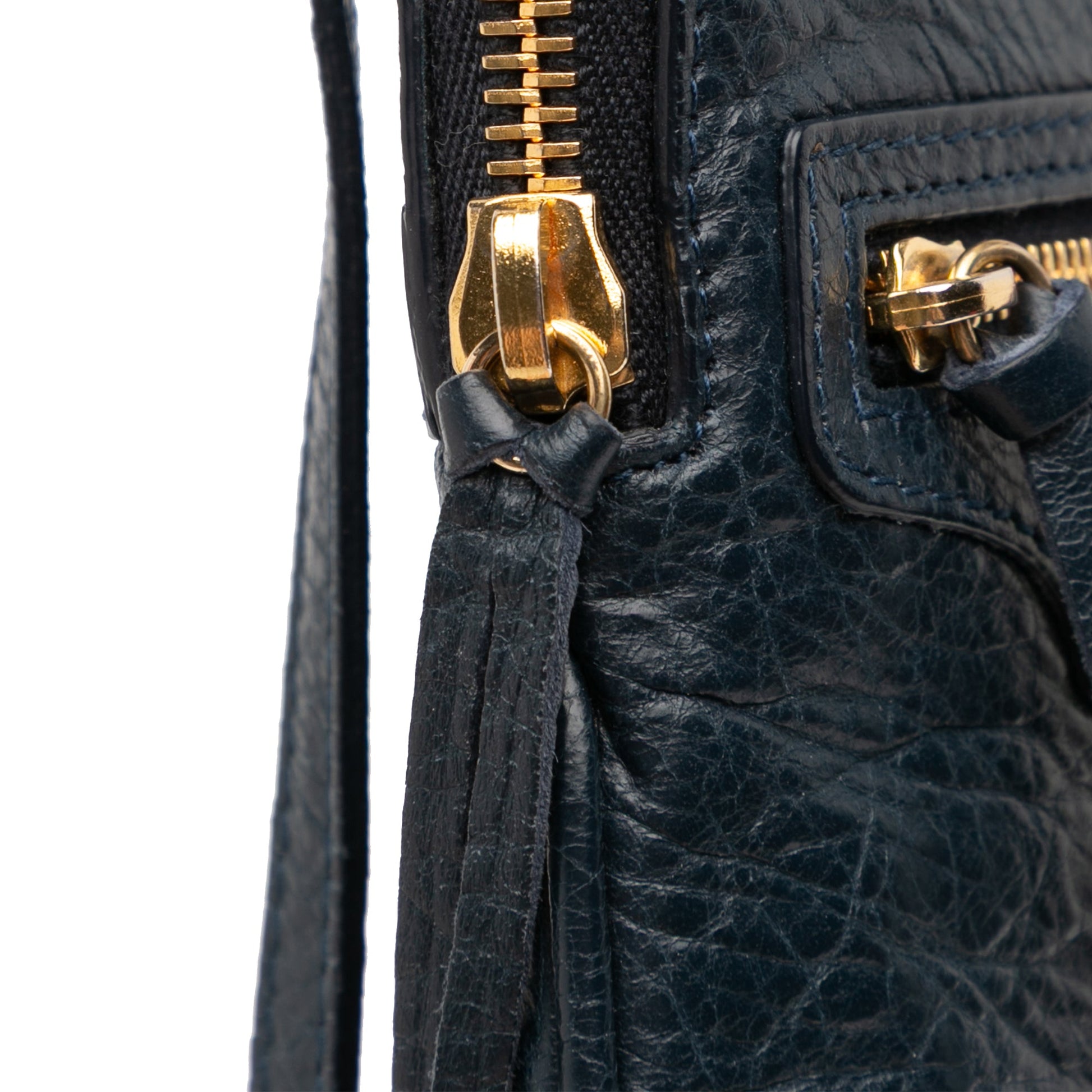 Balenciaga Lambskin Motocross Classic Phone Holder Bag