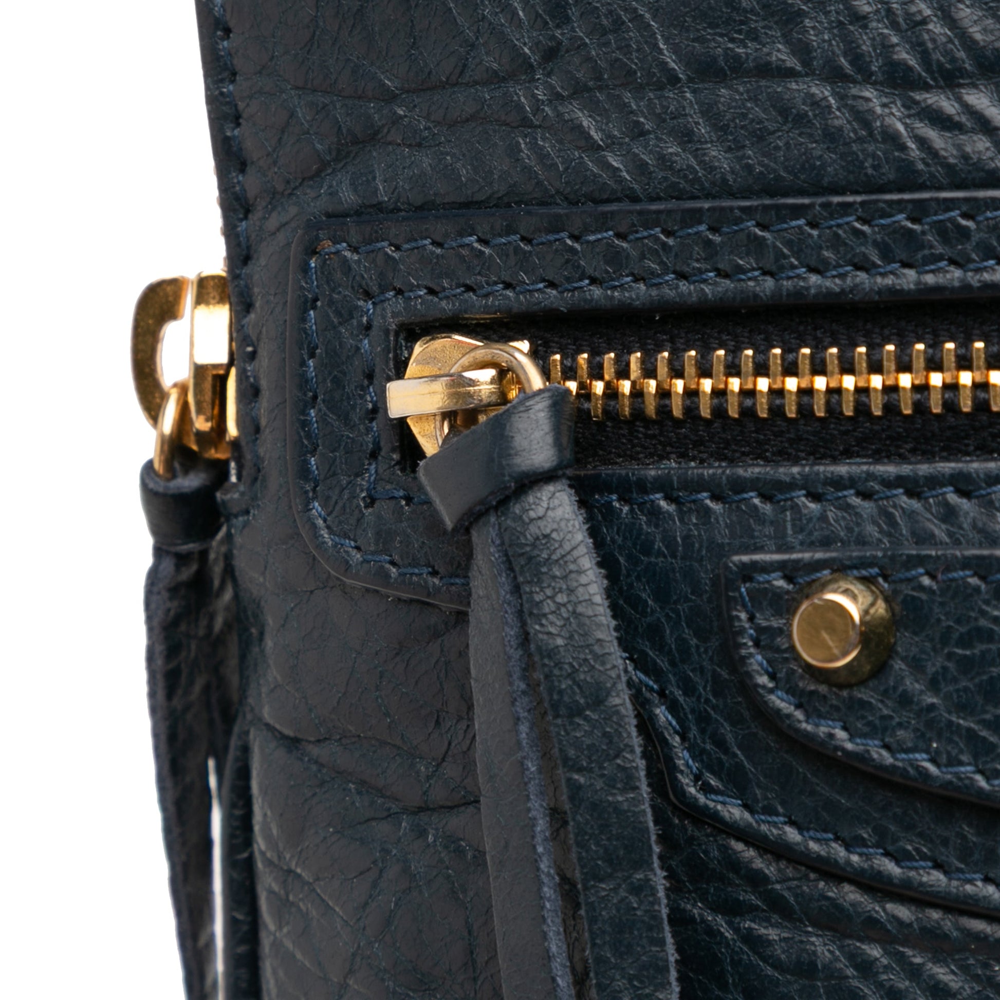 Balenciaga Lambskin Motocross Classic Phone Holder Bag