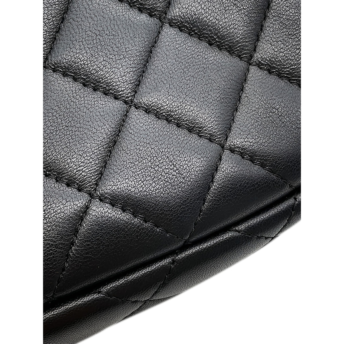 Chanel Small CC Quilted Lambskin Camera Case — Black