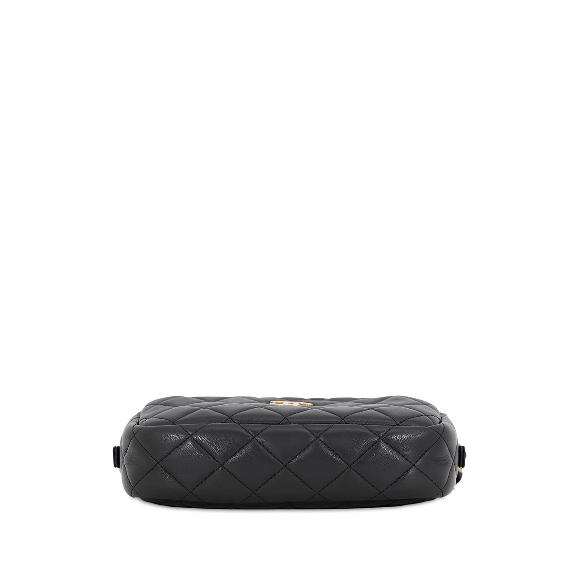 Chanel Small CC Quilted Lambskin Camera Case — Black