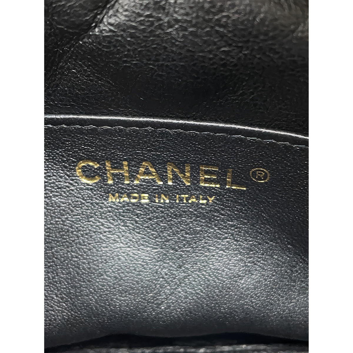 Chanel Small CC Quilted Lambskin Camera Case — Black