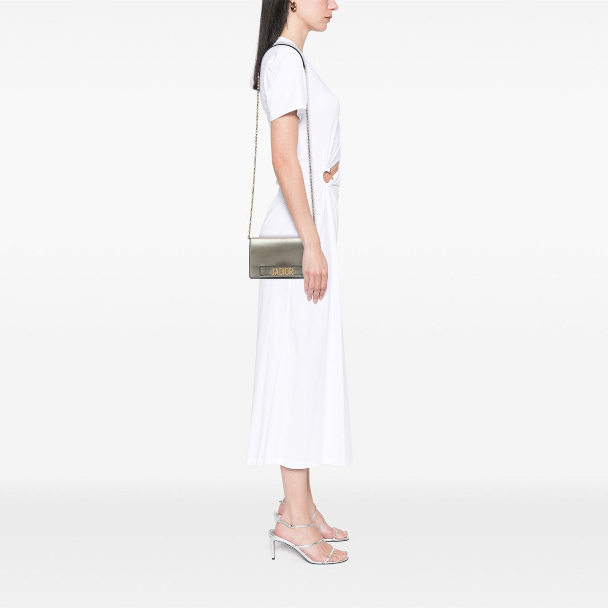 Dior Metallic Calfskin JAdior Clutch with Chain