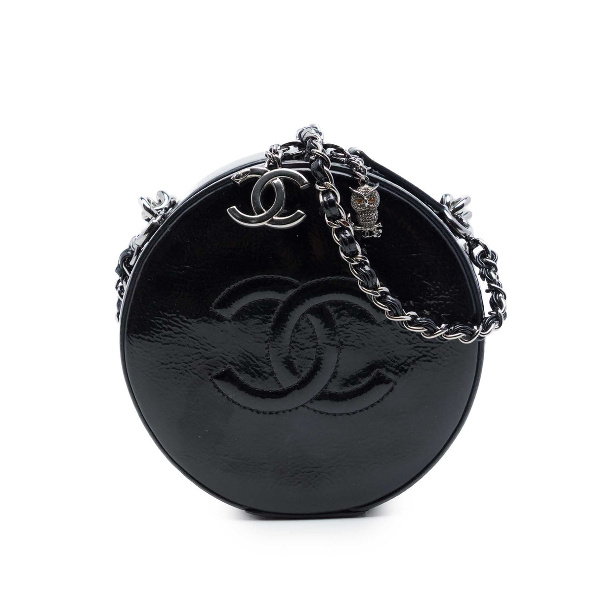 Chanel CC Patent Round as Earth Bag