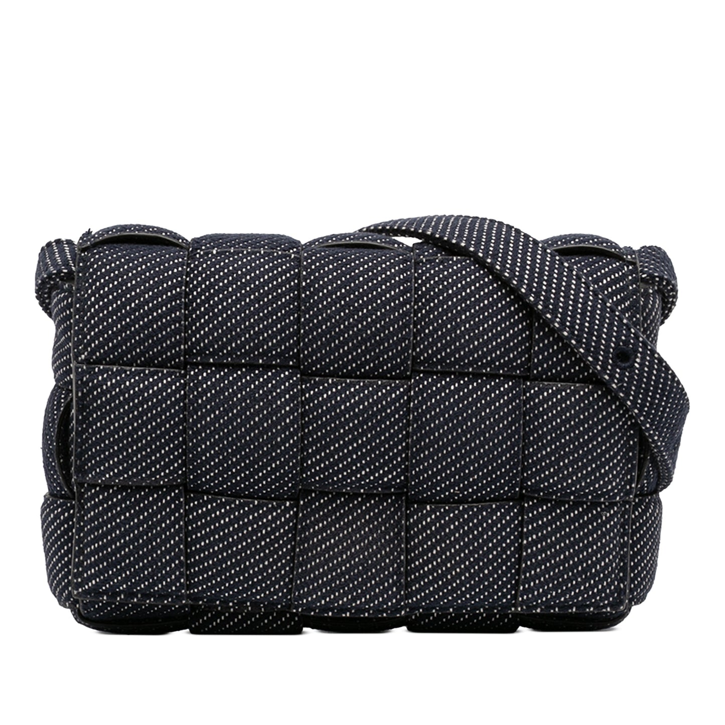 Bottega Veneta Denim Intrecciato Cassette Padded Crossbody