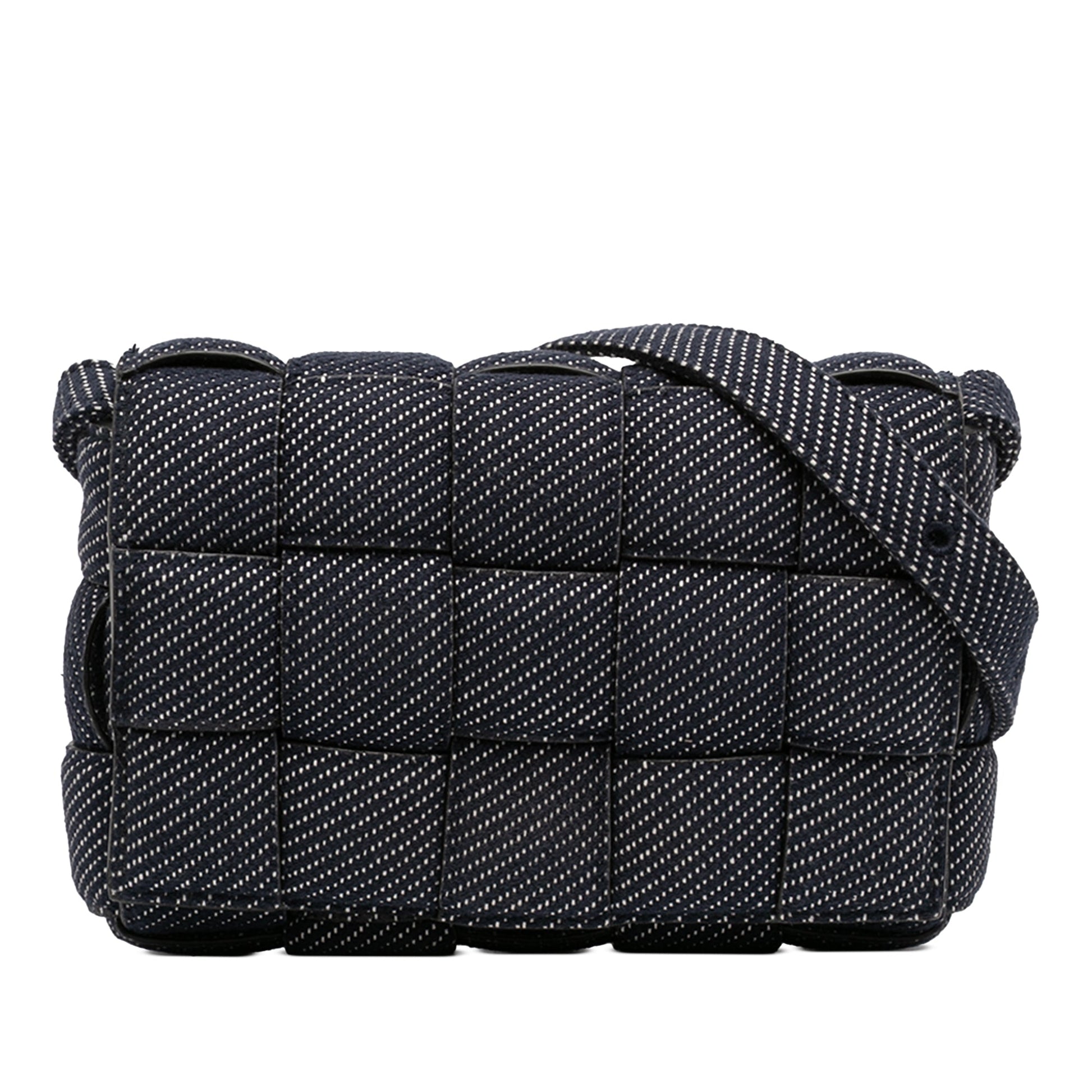 Bottega Veneta Denim Intrecciato Cassette Padded Crossbody