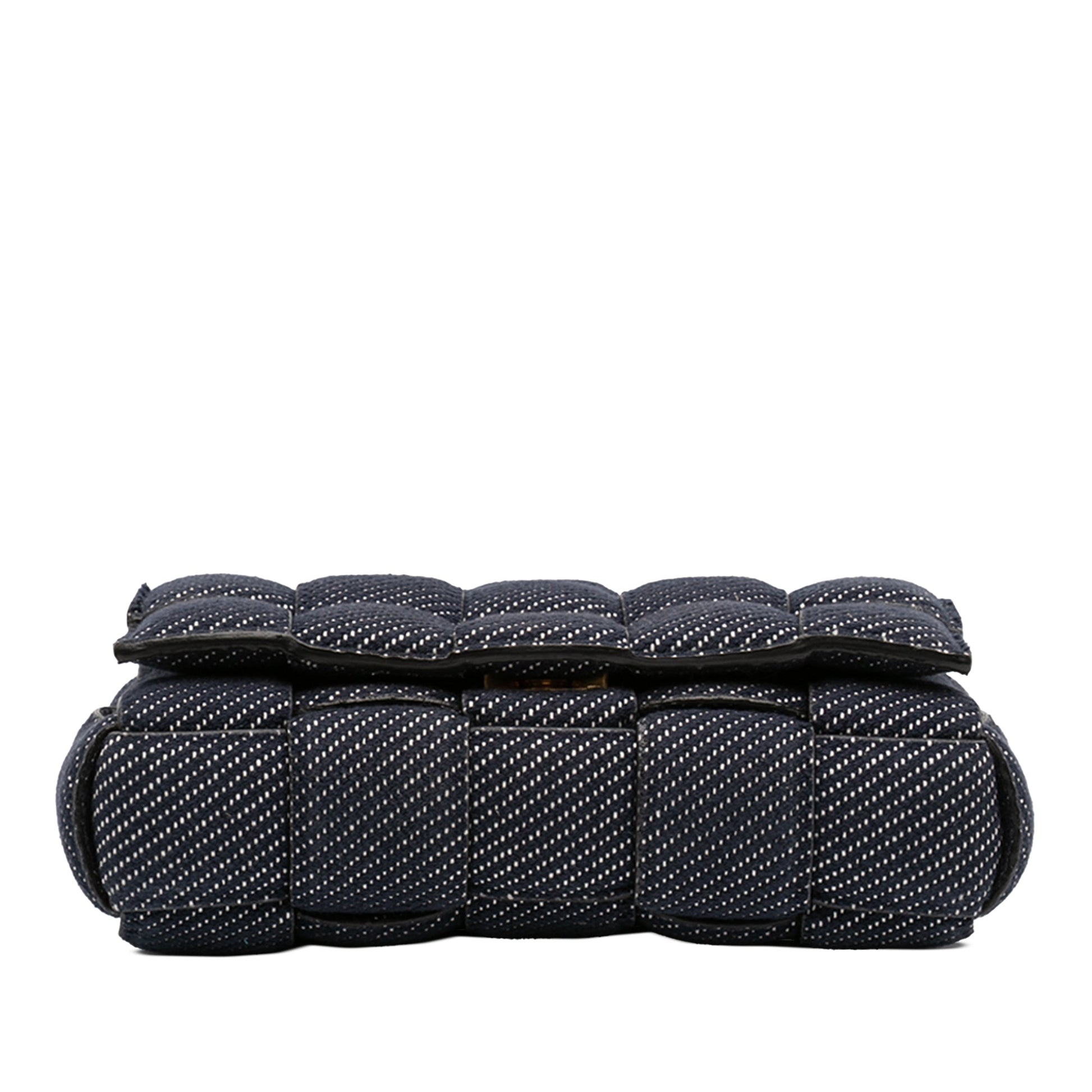 Bottega Veneta Denim Intrecciato Cassette Padded Crossbody