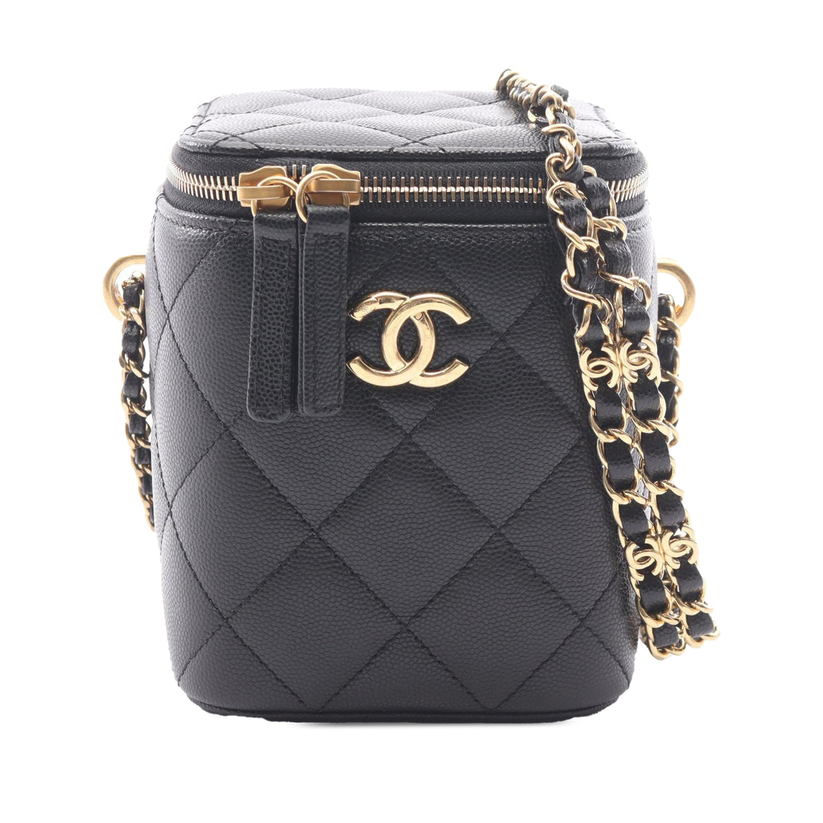 Chanel Small Caviar Coco Beauty Vertical Vanity Case