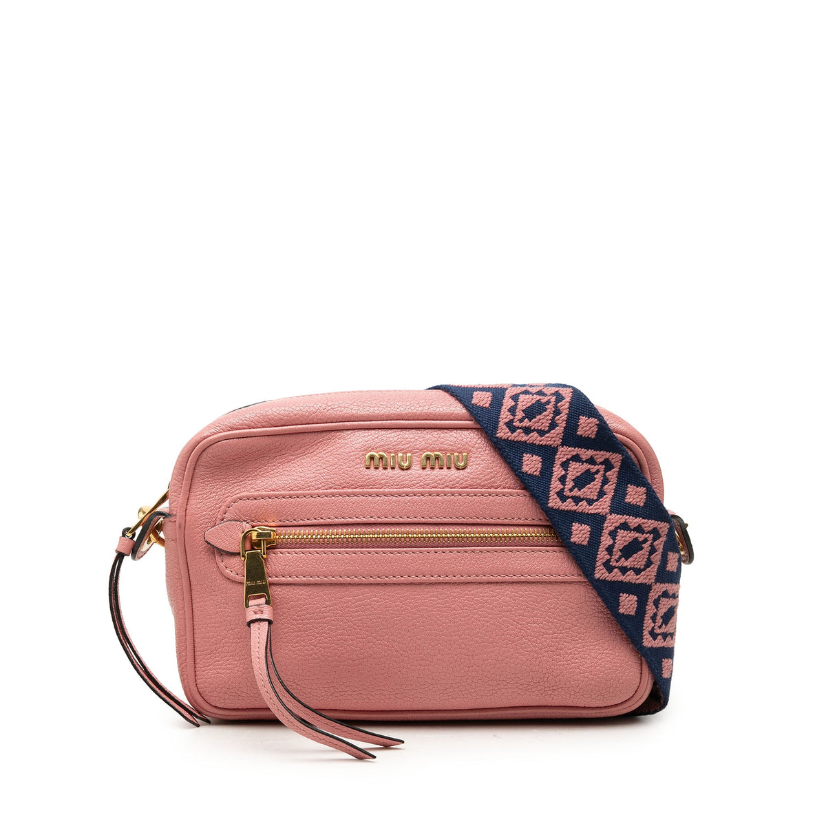Miu Miu Goatskin Madras Camera Bag