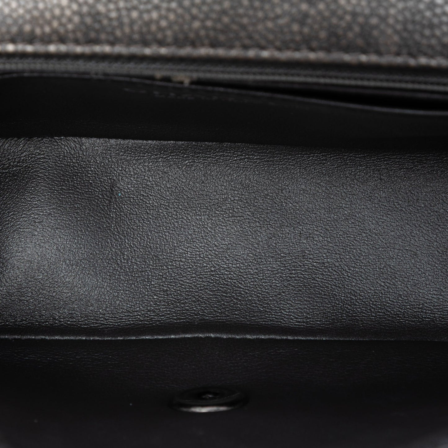 Mini Rectangular Classic Metallic Caviar Single Flap