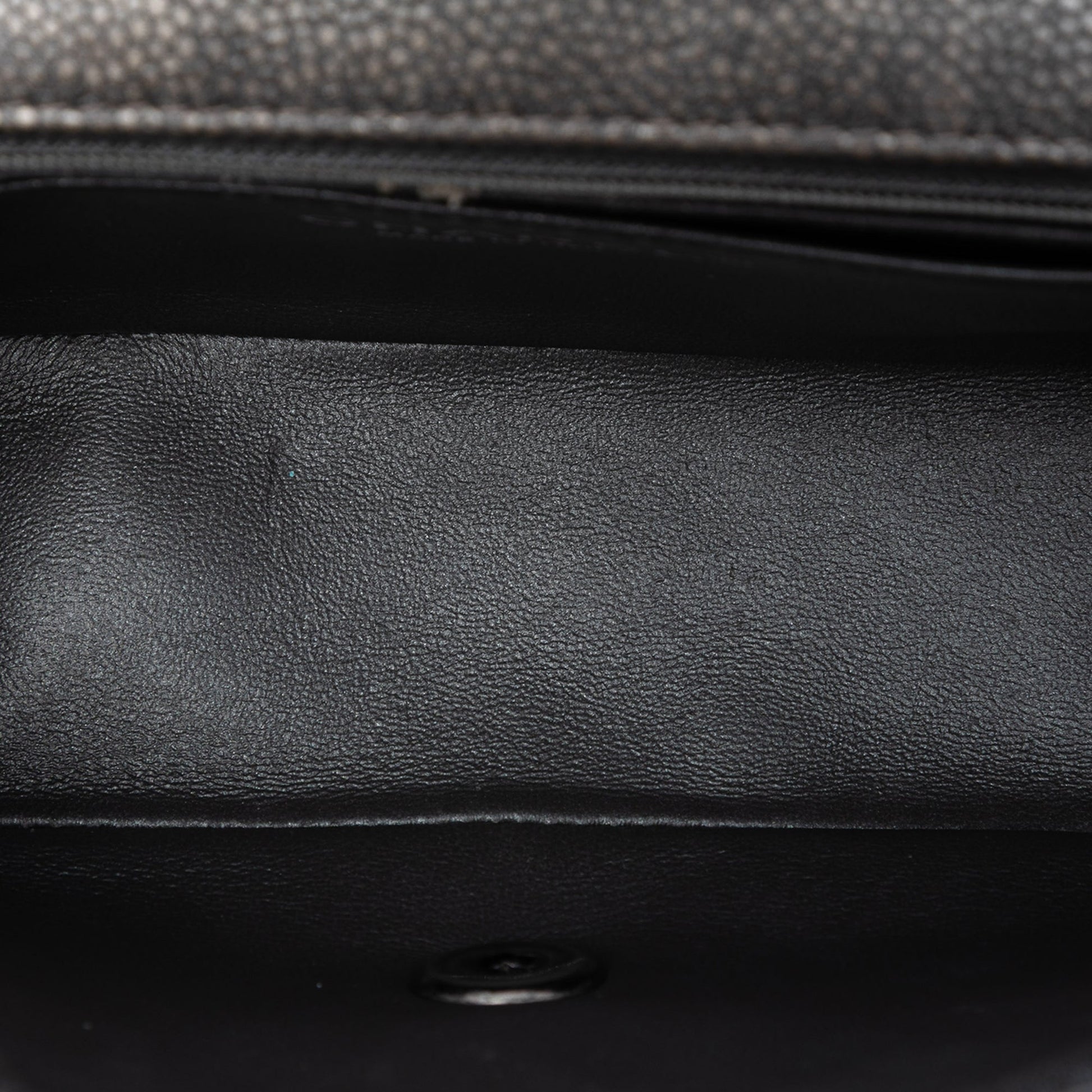 Mini Rectangular Classic Metallic Caviar Single Flap