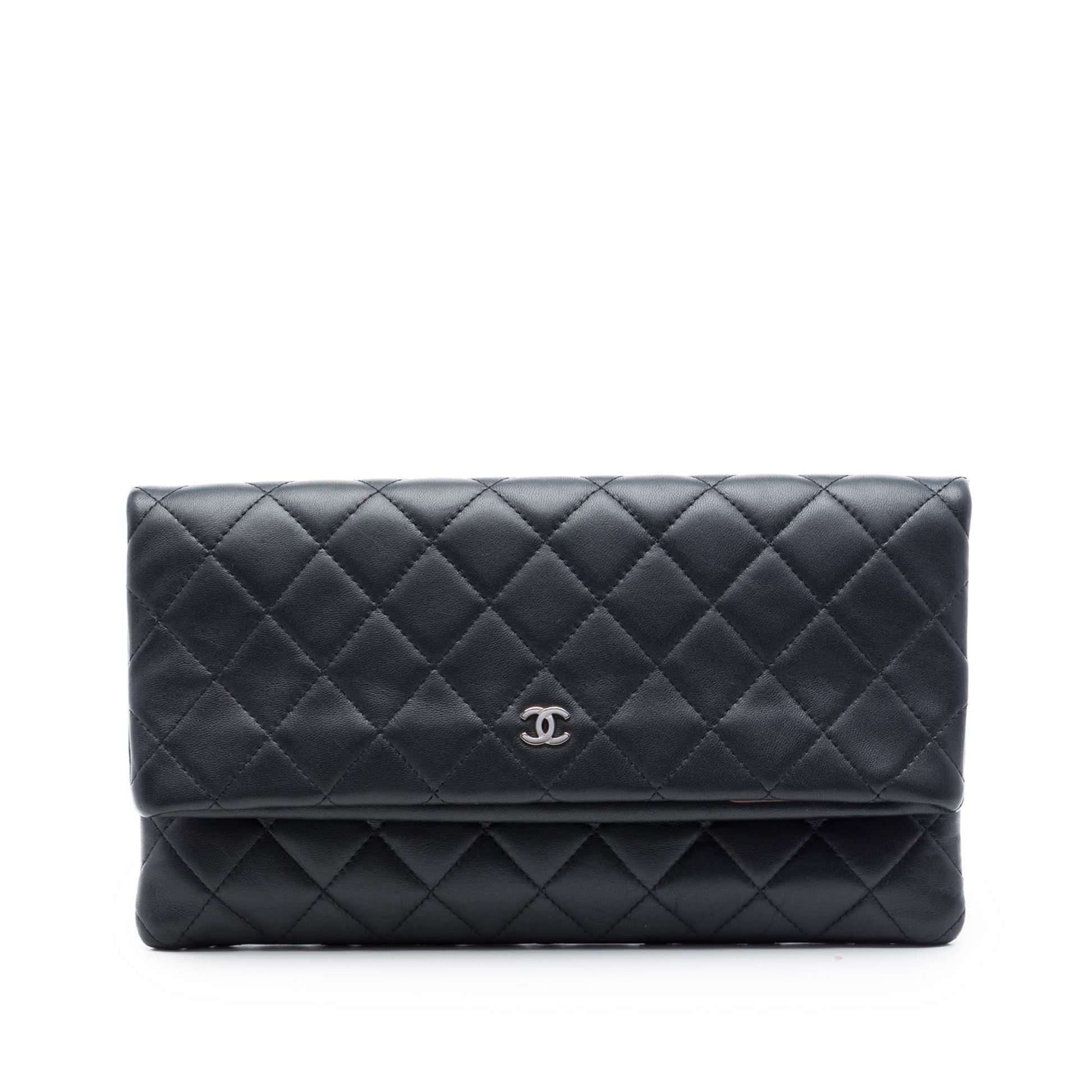 Chanel Quilted Lambskin CC Beauty Foldover Clutch
