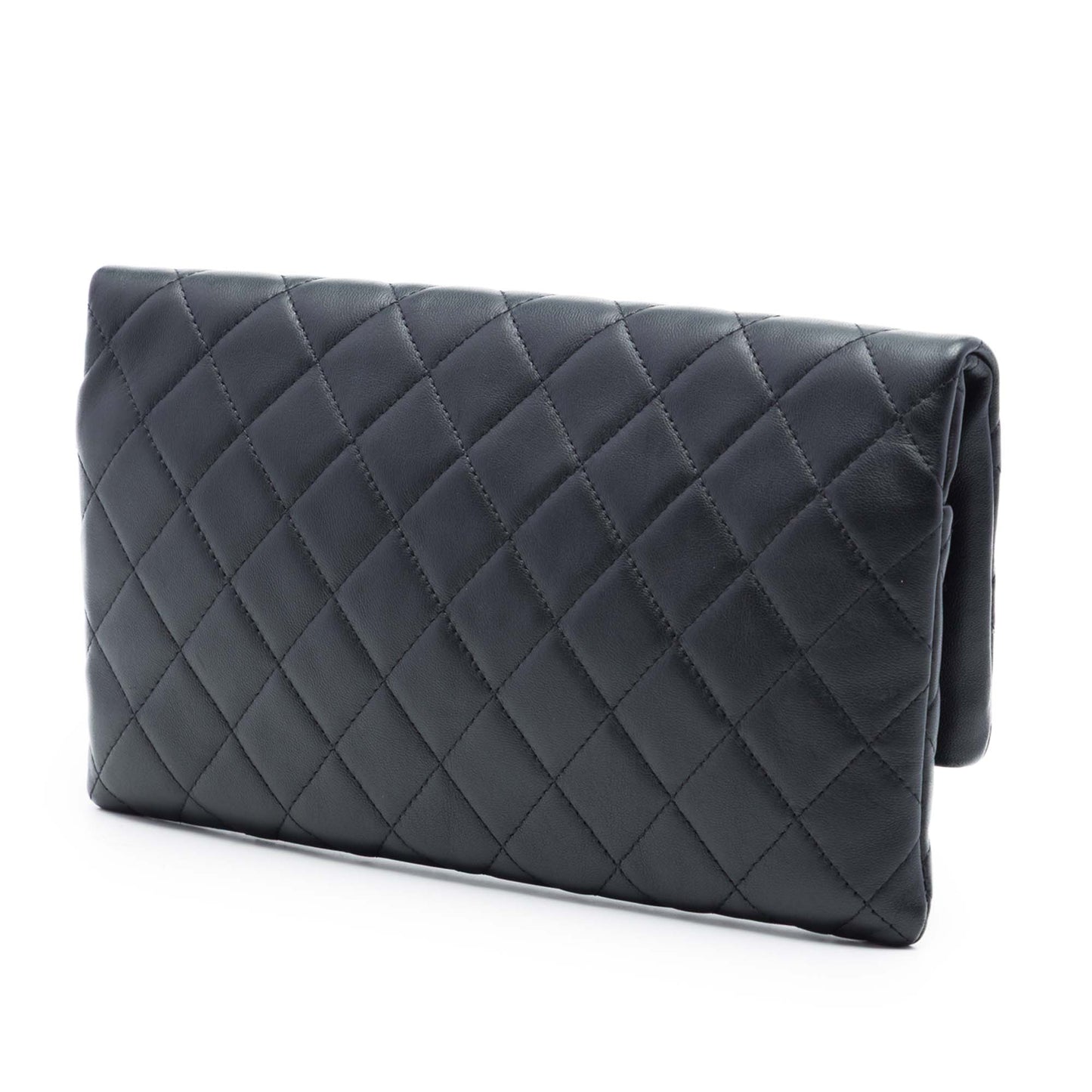 Chanel Quilted Lambskin CC Beauty Foldover Clutch