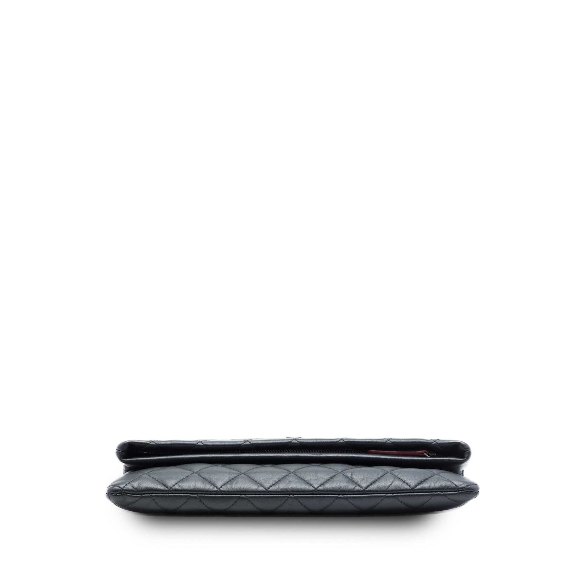Chanel Quilted Lambskin CC Beauty Foldover Clutch