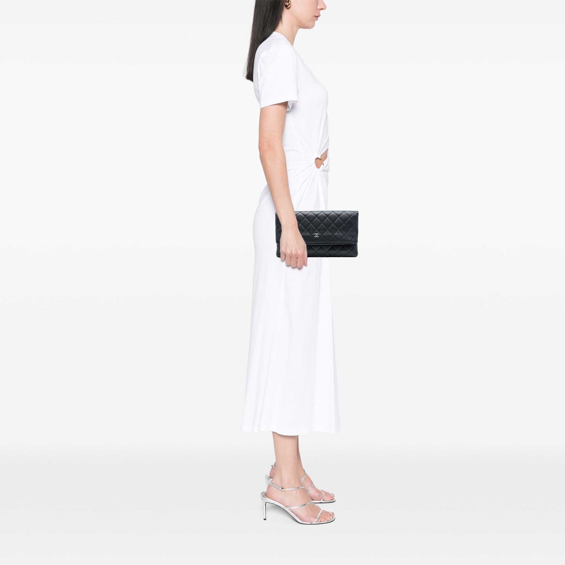 Chanel Quilted Lambskin CC Beauty Foldover Clutch