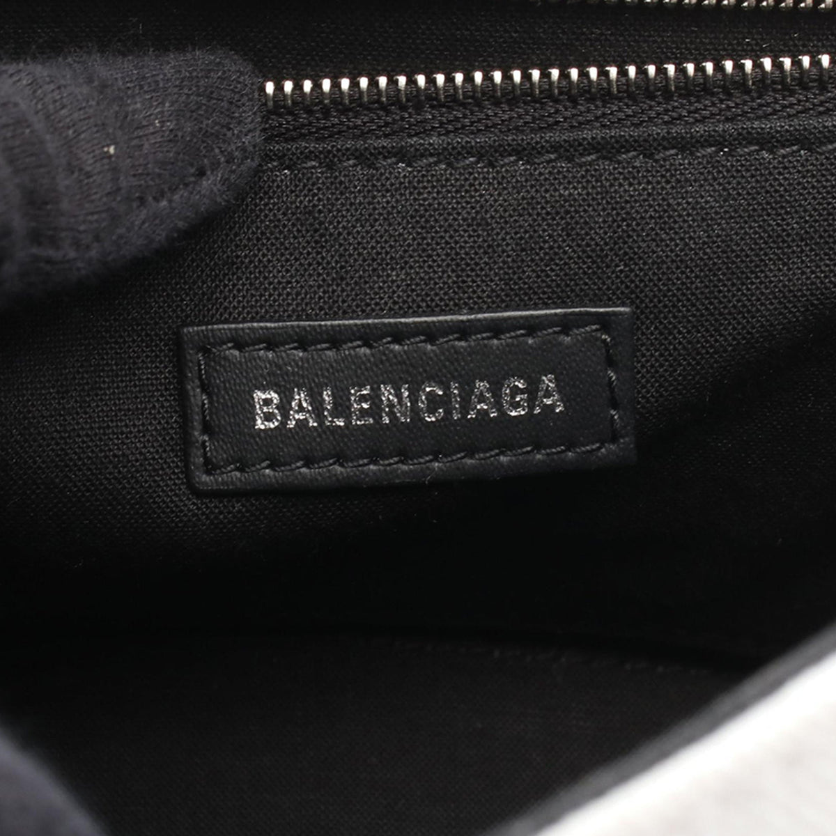 Balenciaga Small Denim Hourglass Top Handle Bag — White