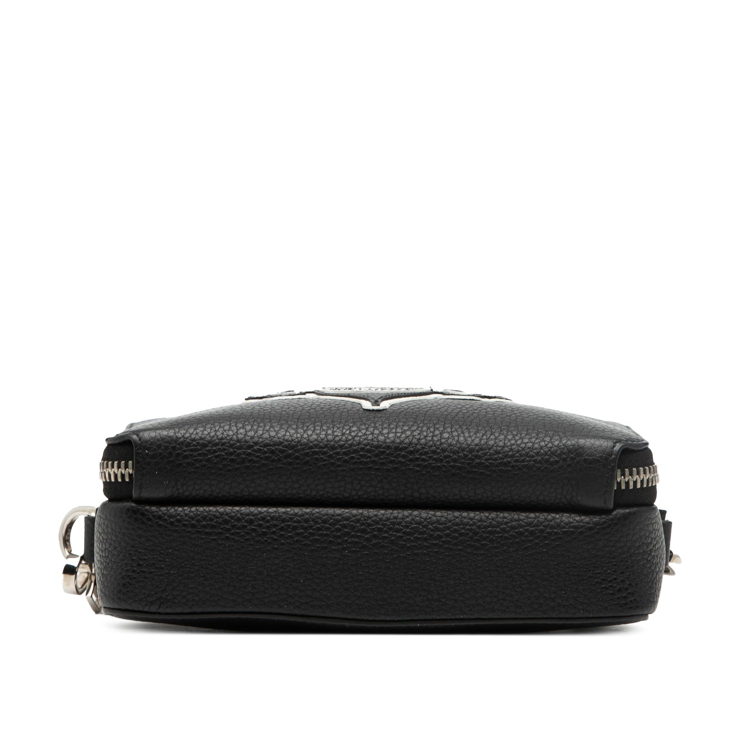 Shawn Stussy Grained Calfskin Double Zip Pouch with Strap