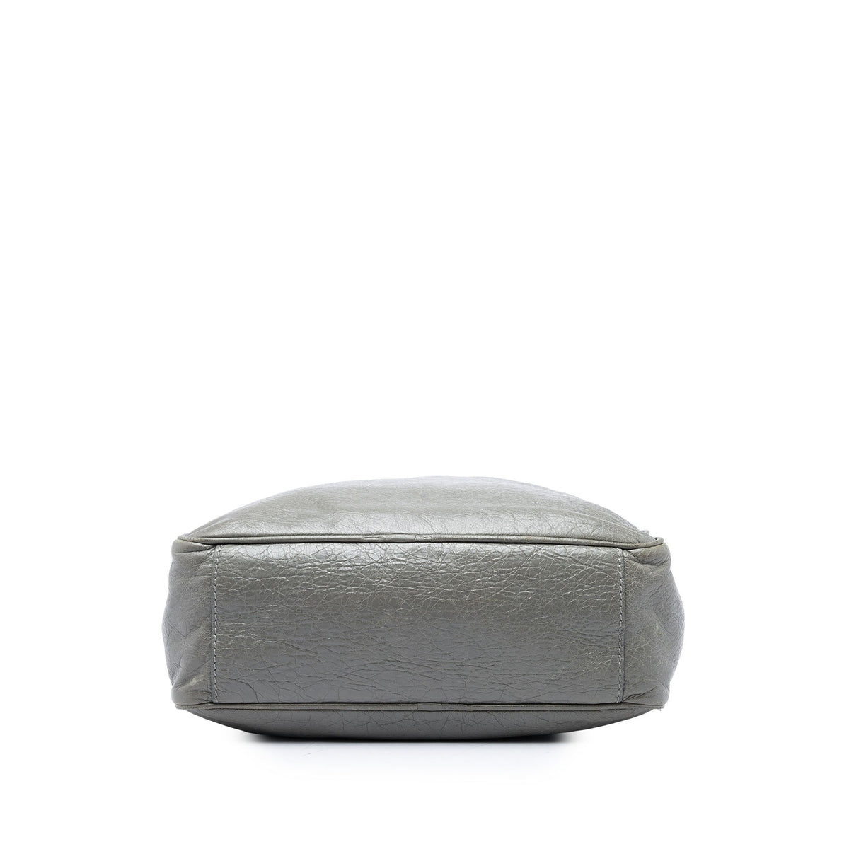 Balenciaga Lambskin Motocross Classic Reporter Crossbody — Gray