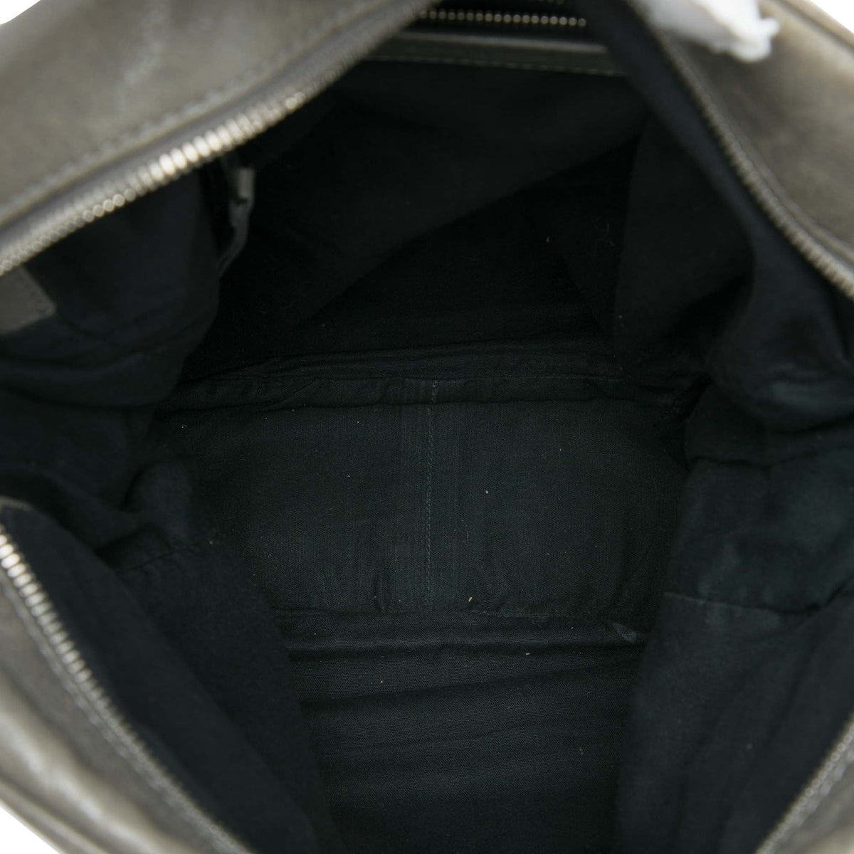 Balenciaga Lambskin Motocross Classic Reporter Crossbody — Gray
