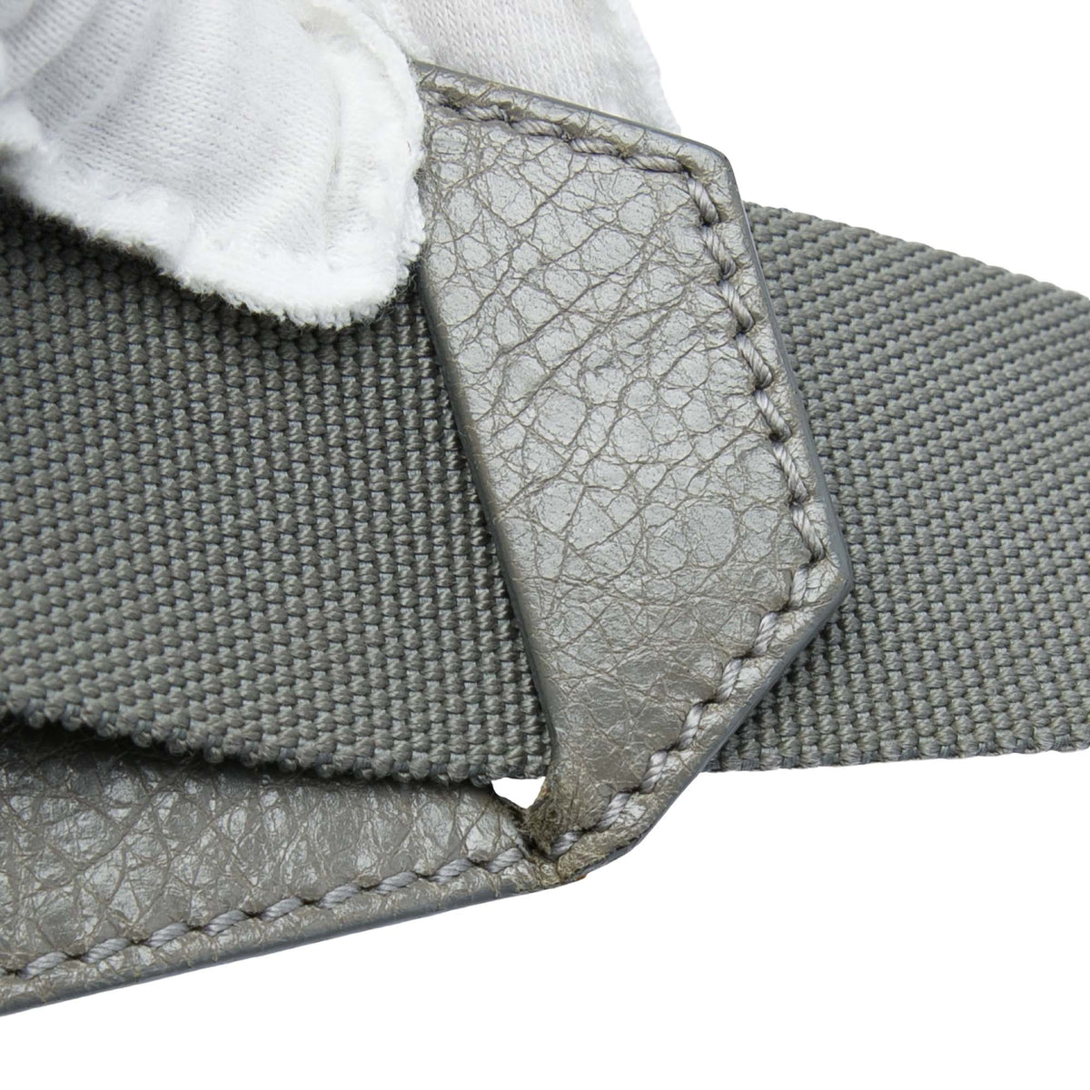 Balenciaga Lambskin Motocross Classic Reporter Crossbody — Gray