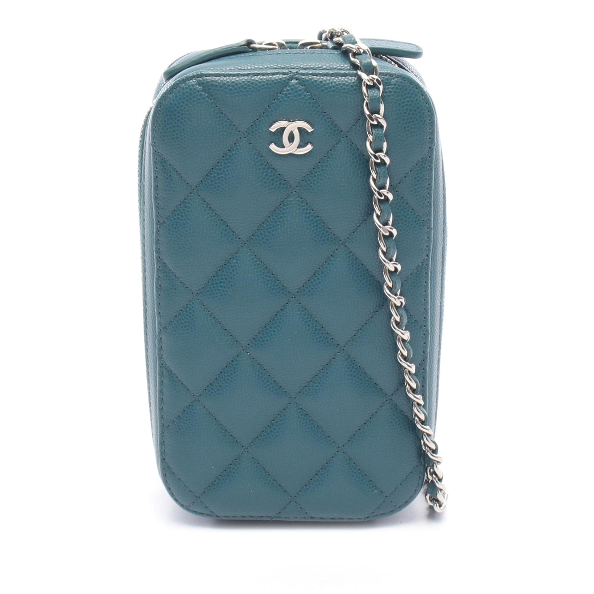 Chanel CC Quilted Caviar Phone Holder