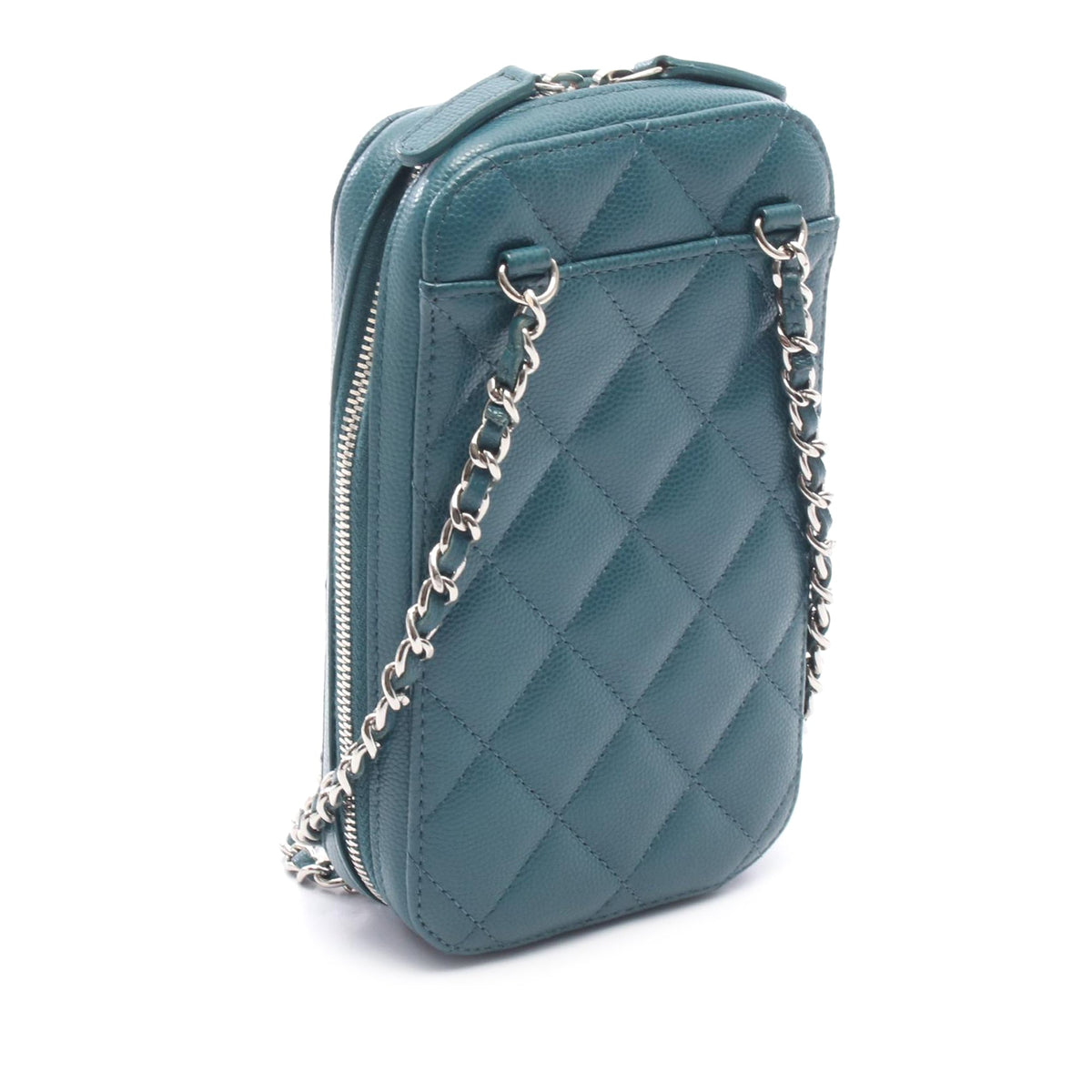 Chanel CC Quilted Caviar Phone Holder
