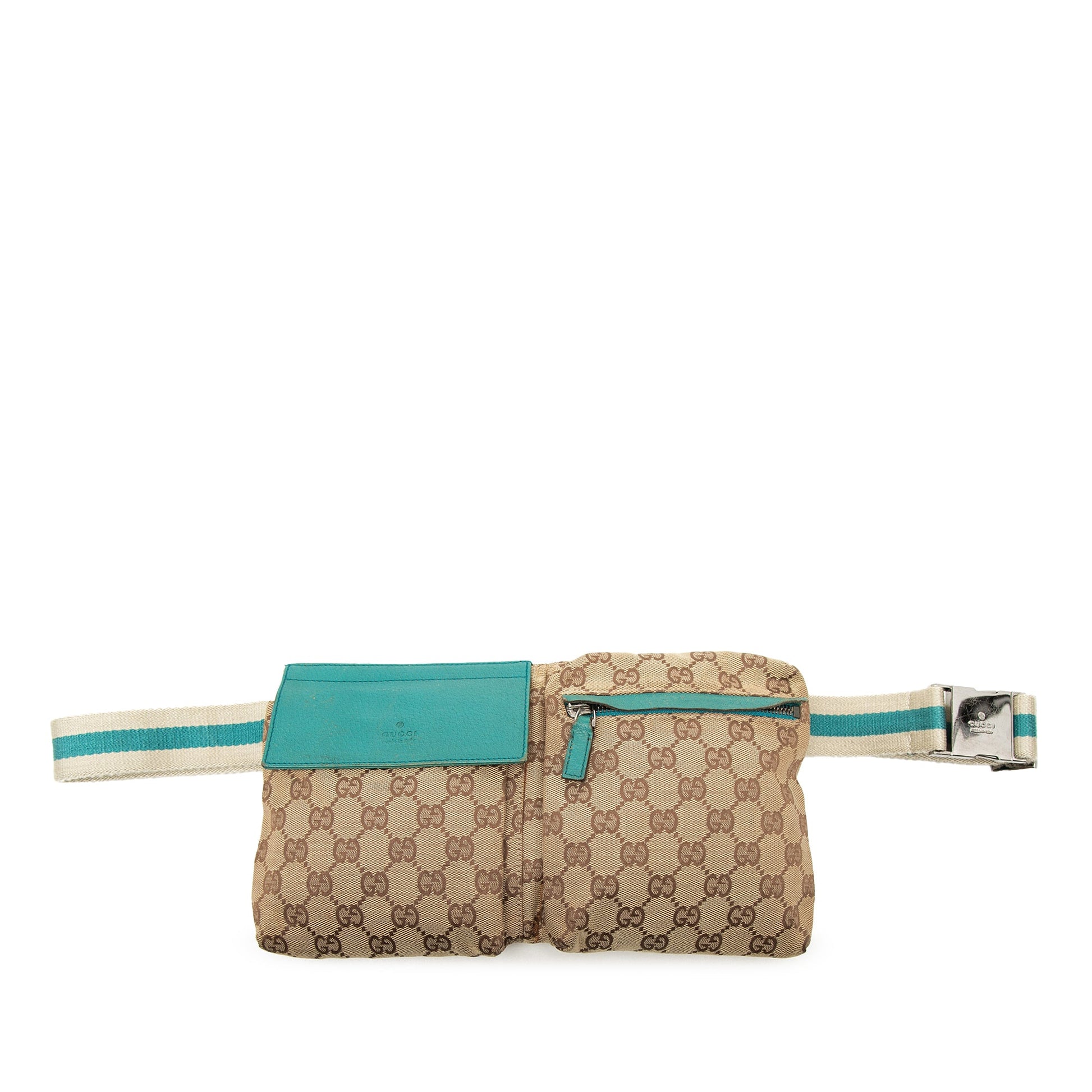 Gucci GG Canvas Web Double Pocket Belt Bag