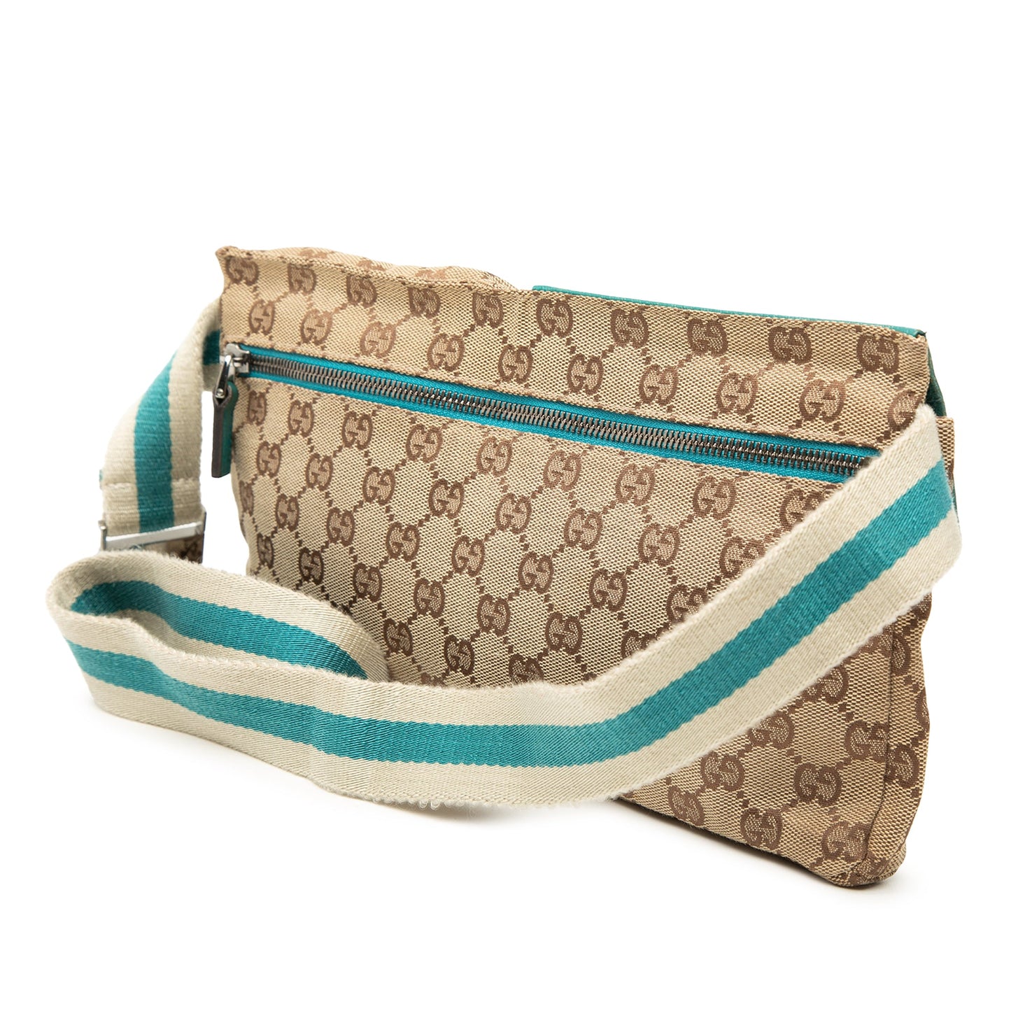 Gucci GG Canvas Web Double Pocket Belt Bag