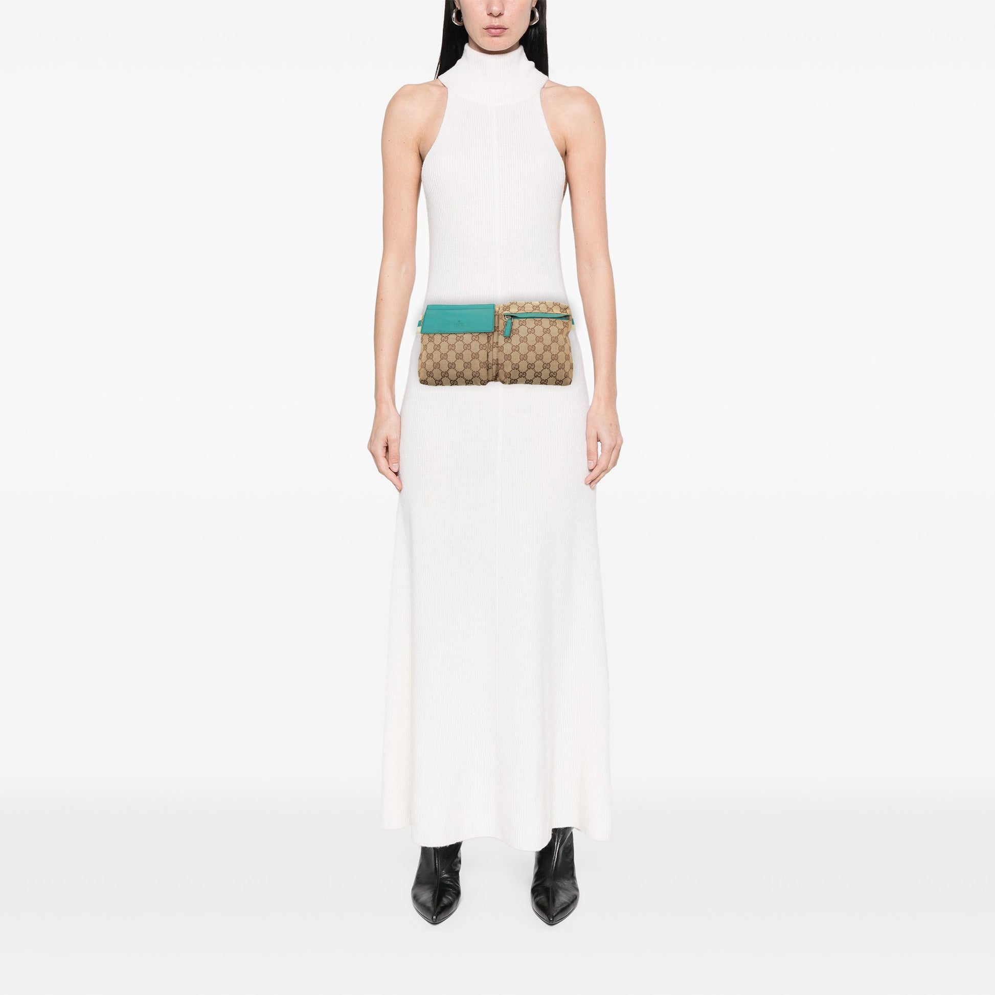 Gucci GG Canvas Web Double Pocket Belt Bag