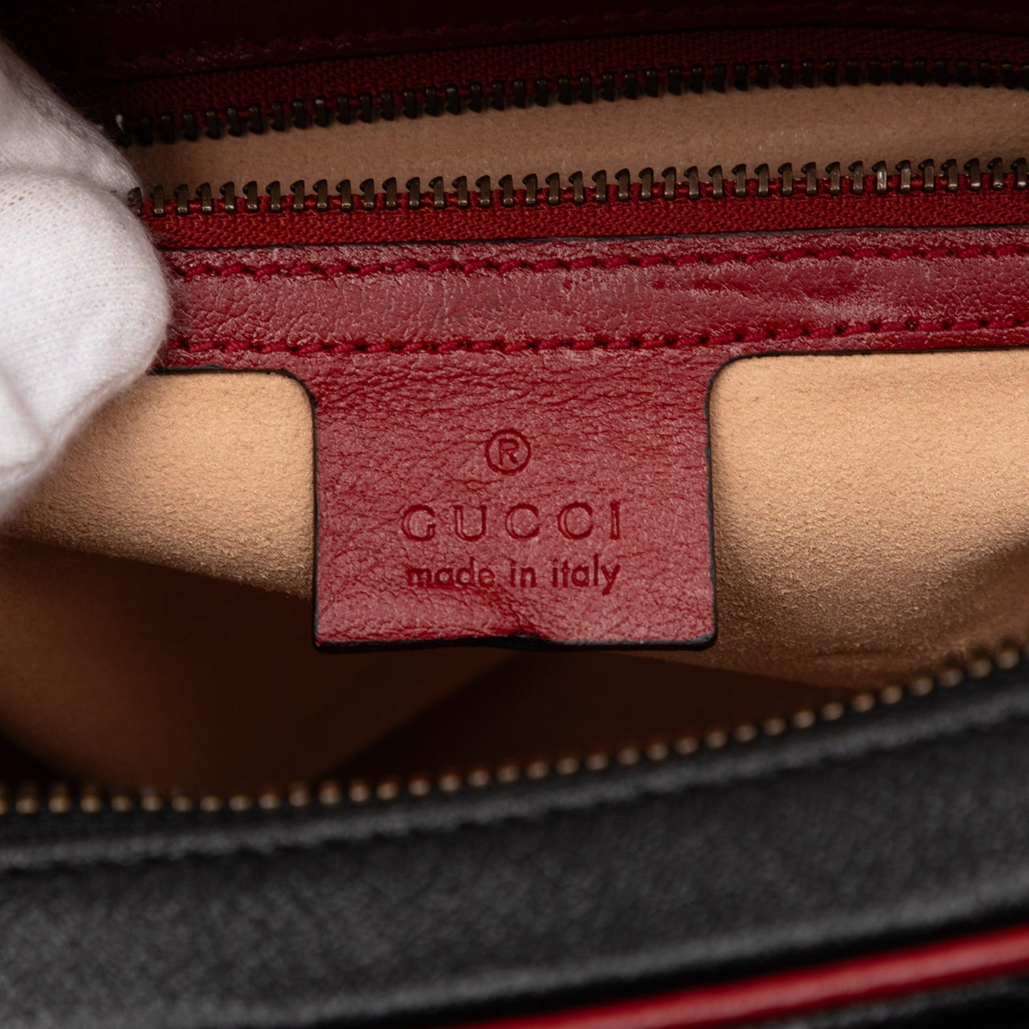 Gucci Small GG Marmont Matelasse Diagonal Leather Torchon Bamboo Satchel