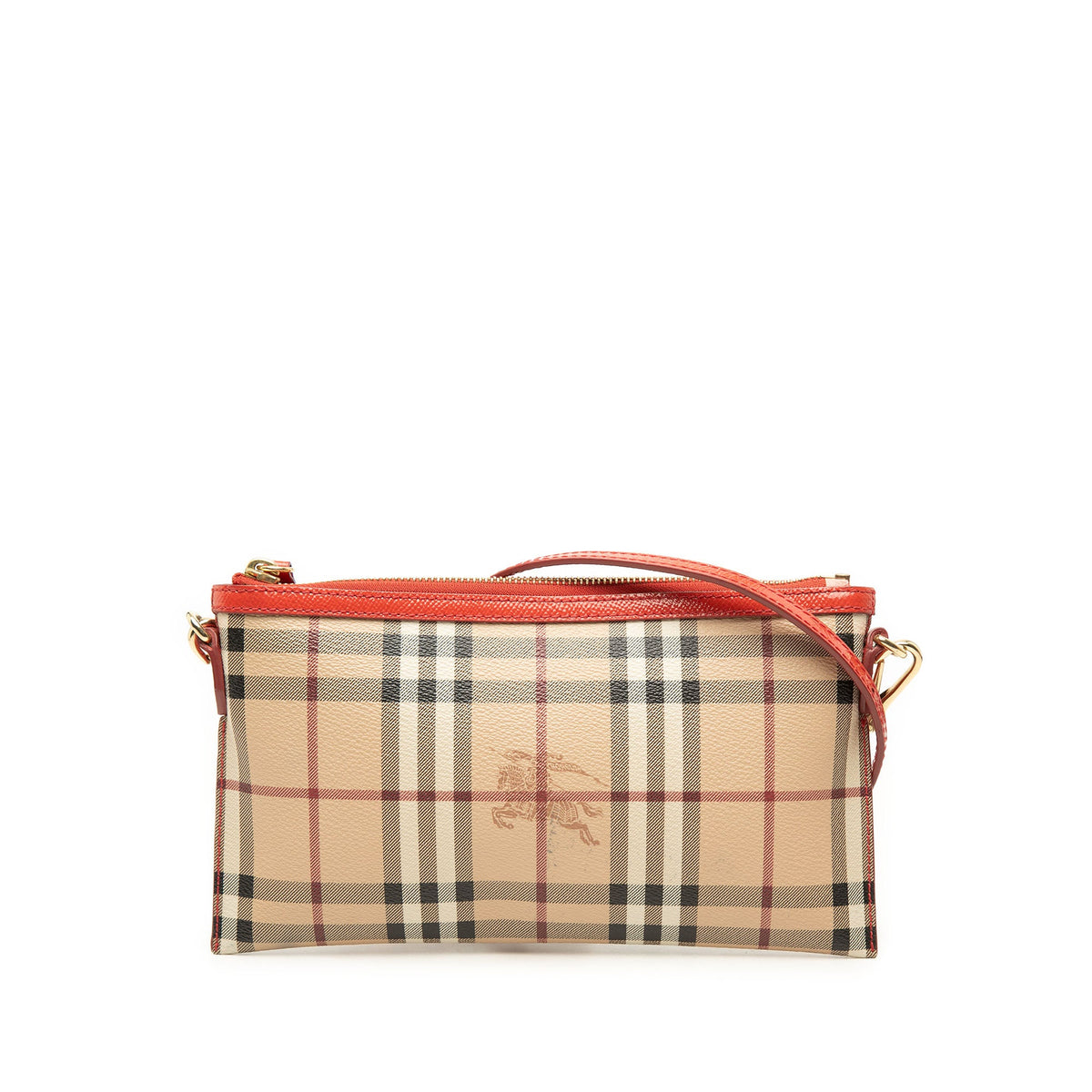 Burberry Haymarket Check Coated Canvas Peyton Crossbody — Beige
