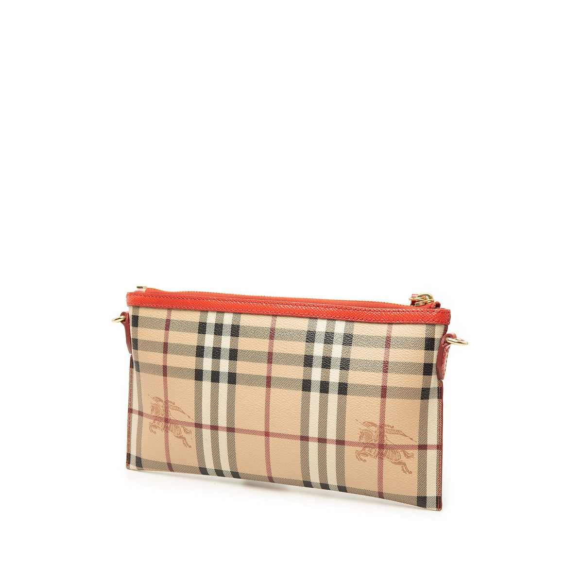 Burberry Haymarket Check Coated Canvas Peyton Crossbody — Beige