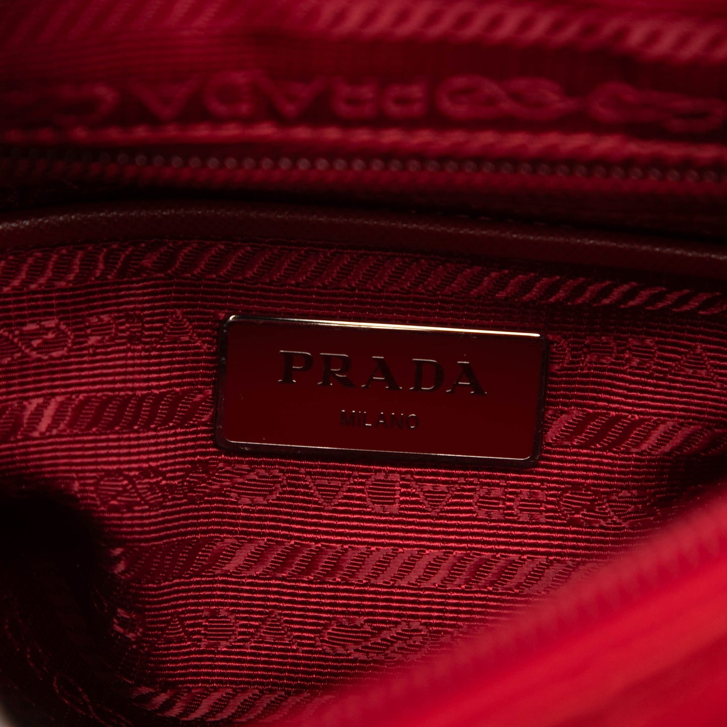 Prada Saffiano Trimmed Tessuto Zip Buckle Messenger Bag
