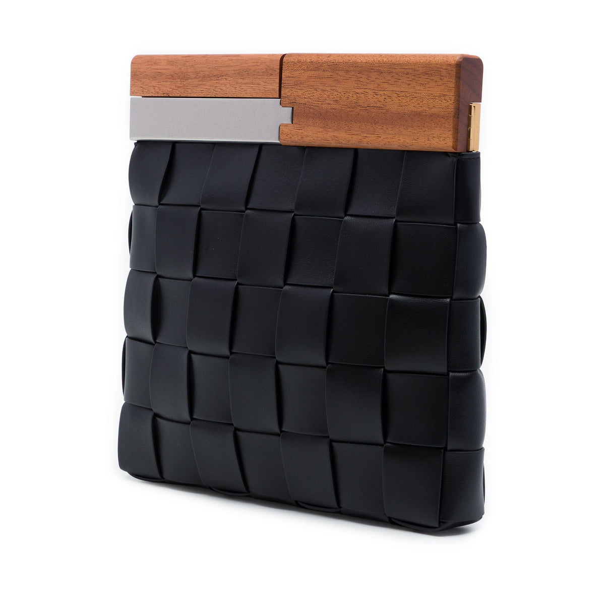 Bottega Veneta Lambskin Maxi Intrecciato The Snap Clutch