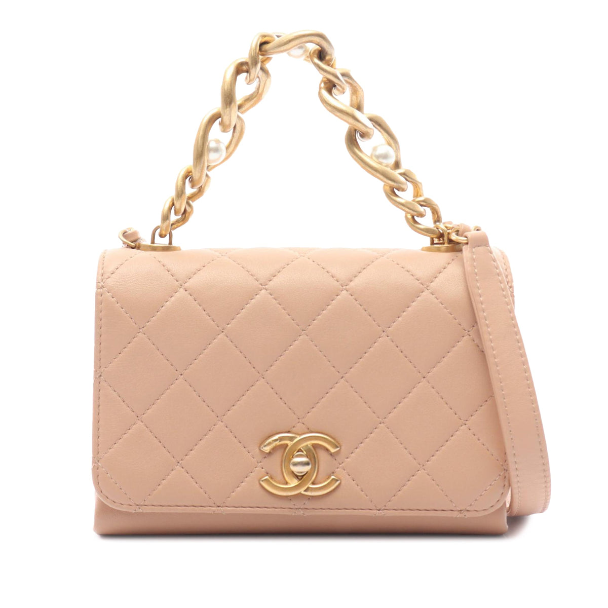 Chanel Quilted Calfskin Pearl Jewel Chain Flap