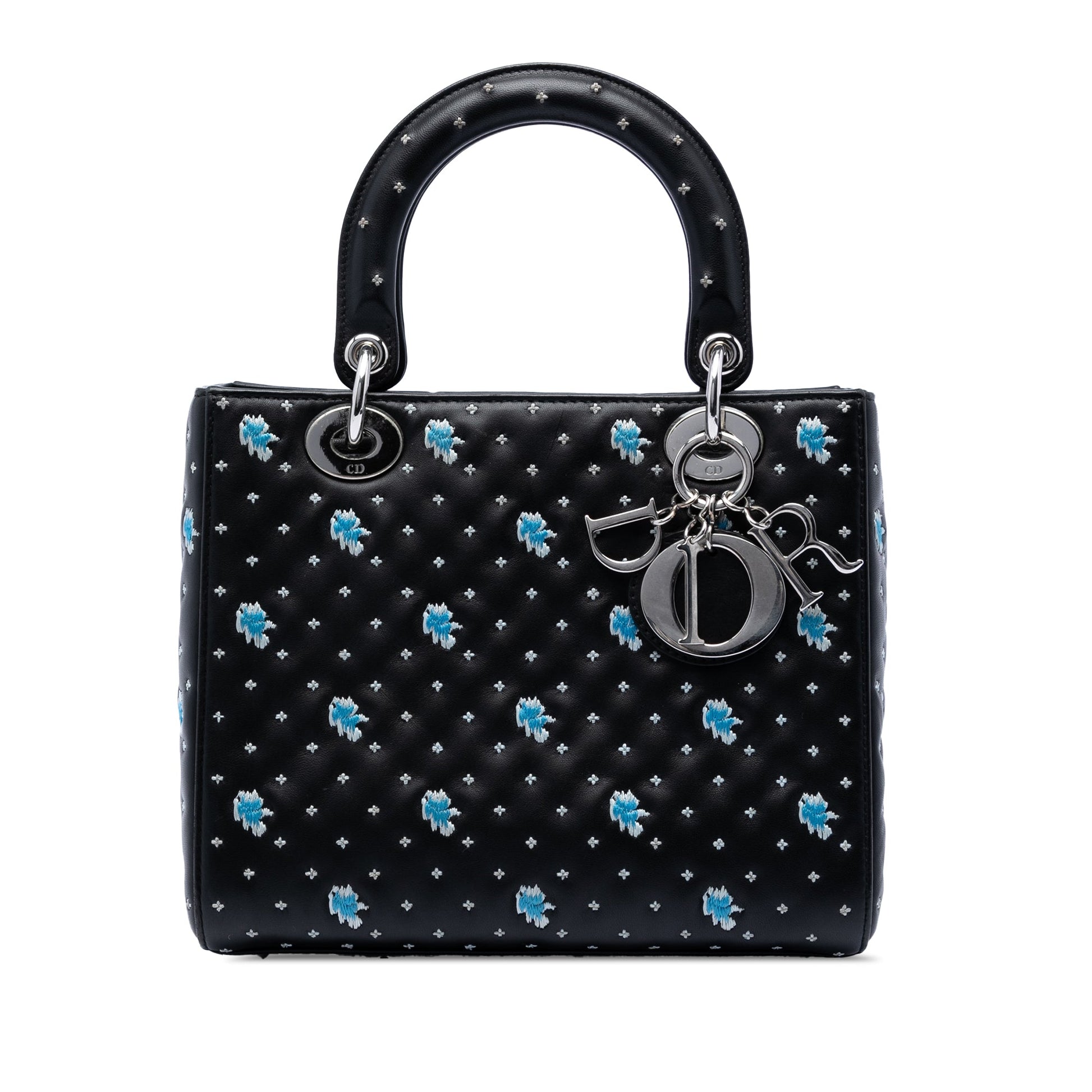 Dior Medium Calfskin Embroidered Flower Lady Dior