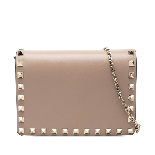 Valentino Leather Rockstud Chain Pouch