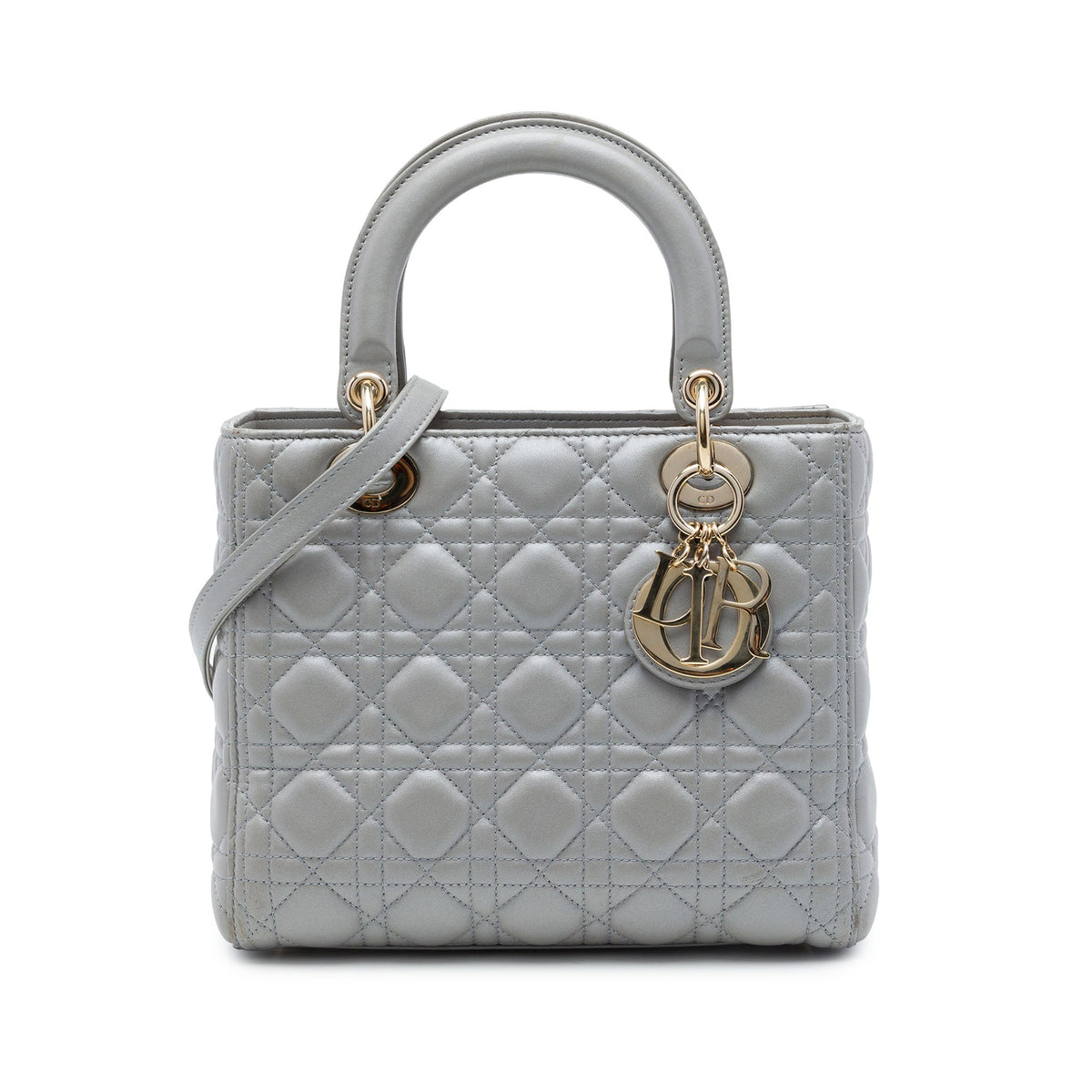 Dior Medium Pearlescent Lambskin Cannage Lady Dior