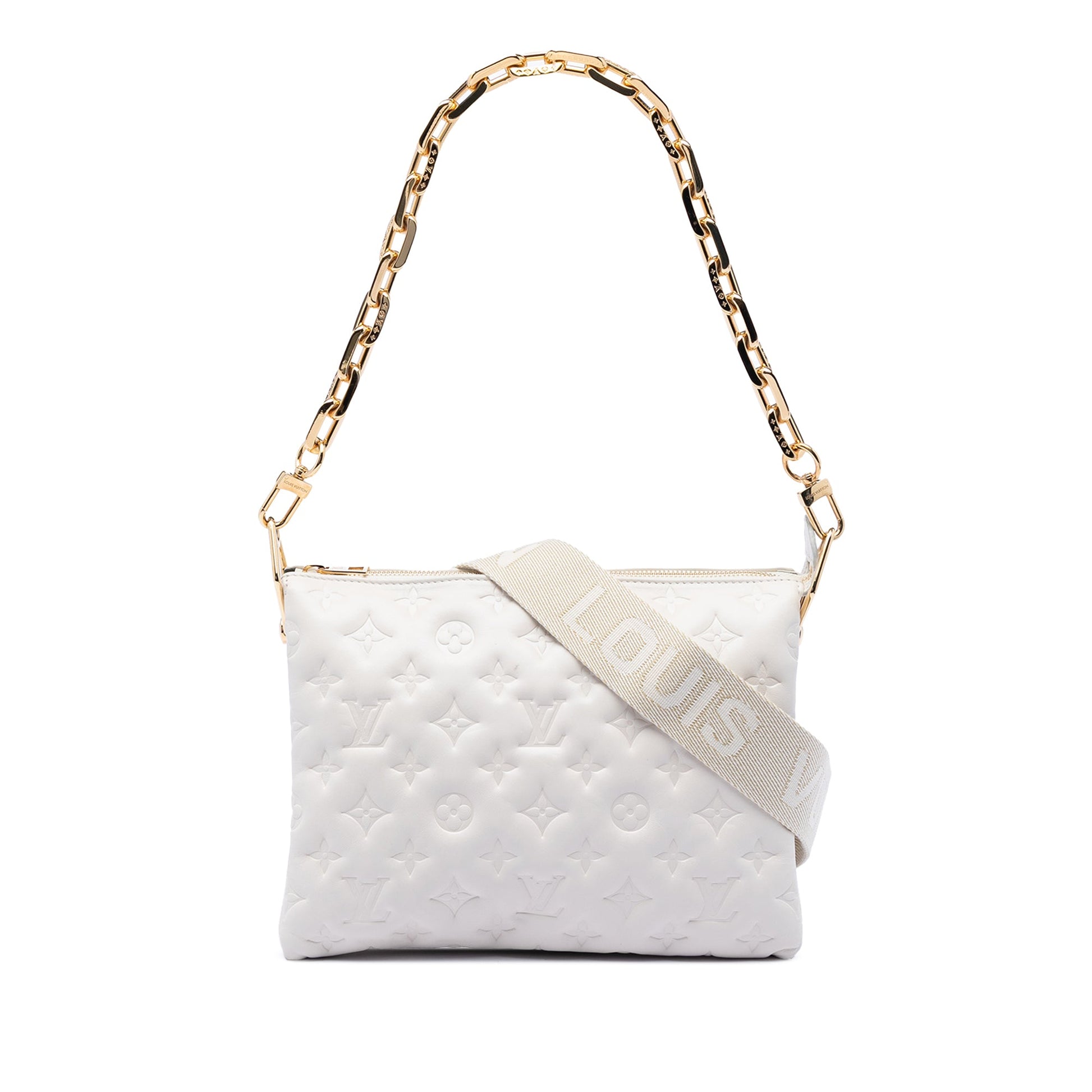 Louis Vuitton Monogram Embossed Puffy Lambskin Coussin PM