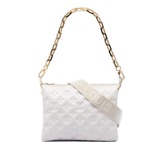 Louis Vuitton Monogram Embossed Puffy Lambskin Coussin PM