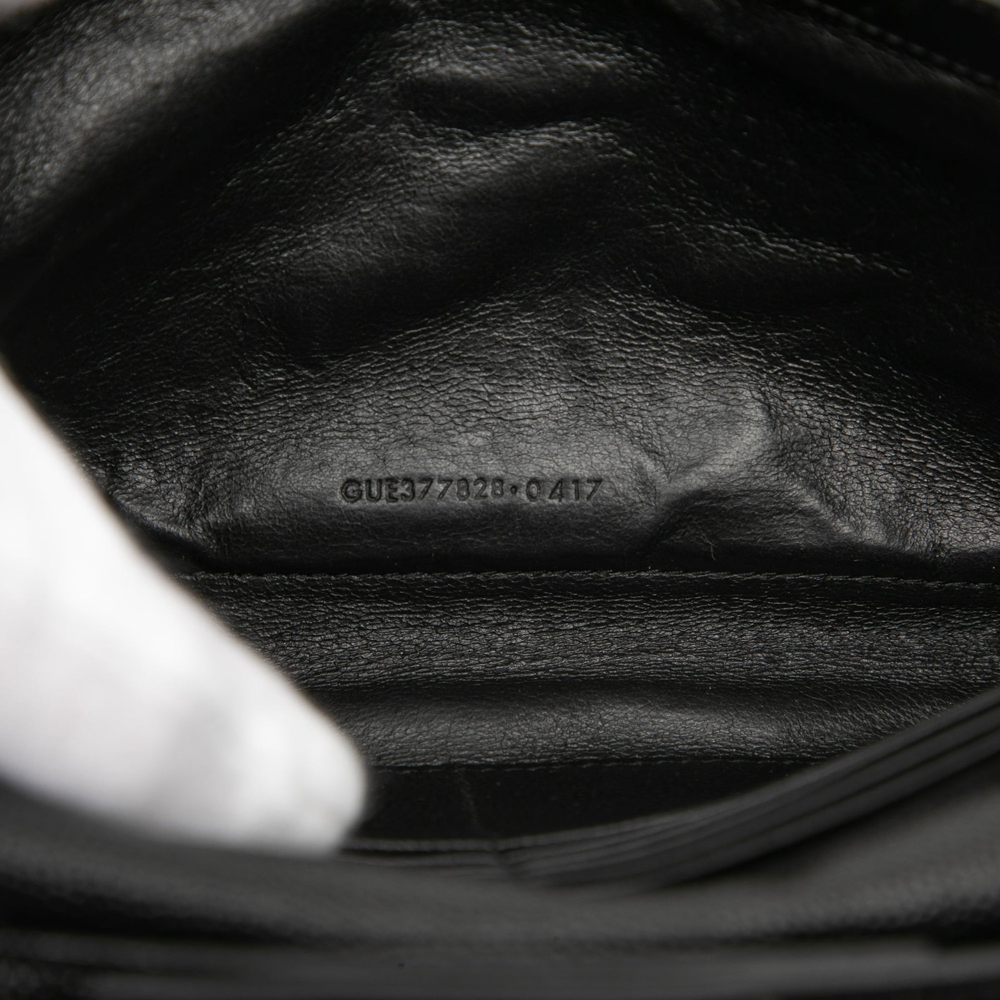 Saint Laurent Grain De Poudre Chevron Monogram Envelope Chain Wallet
