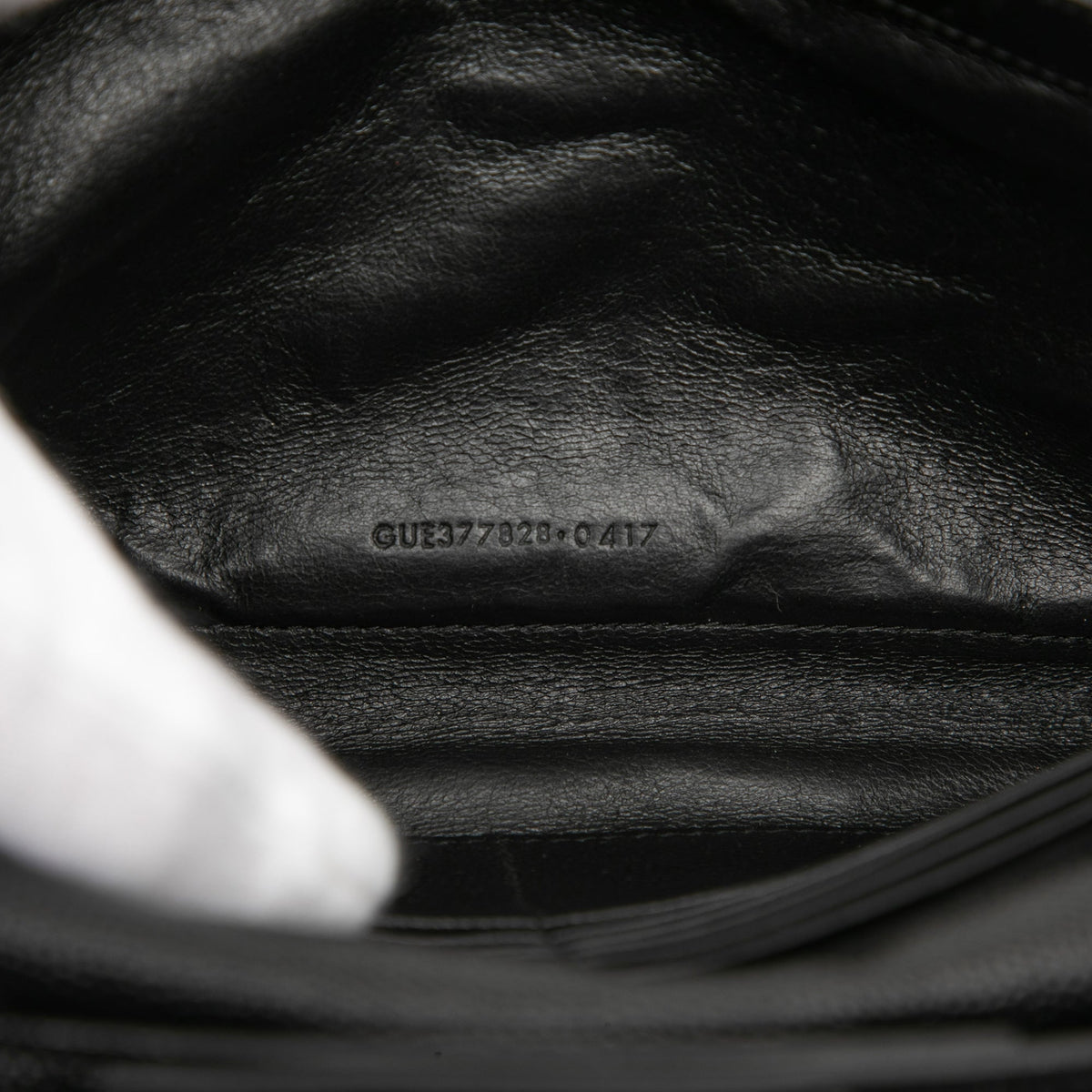 Saint Laurent Grain De Poudre Chevron Monogram Envelope Chain Wallet