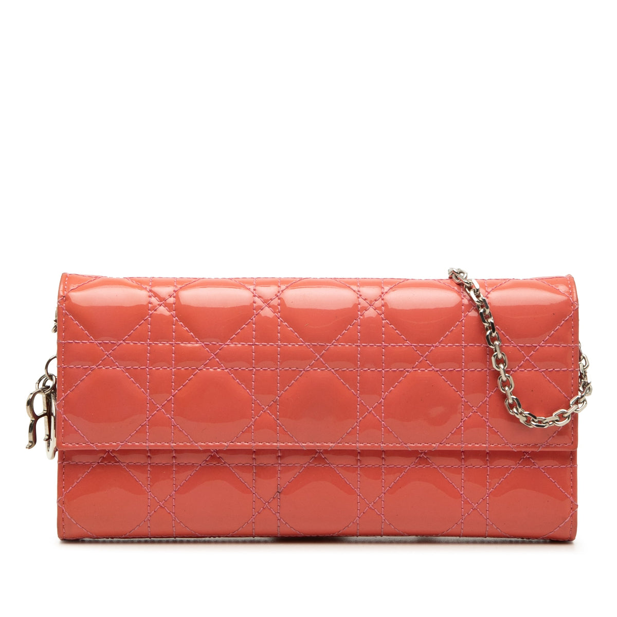 Dior Patent Cannage Lady Dior Wallet On Chain