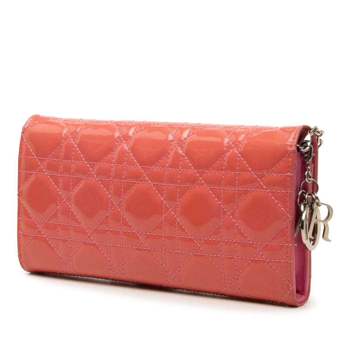 Dior Patent Cannage Lady Dior Wallet On Chain